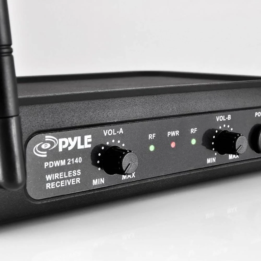 Pyle Pro Bodypacks, Lavaliers, Headsets VHF Wireless Microphone System (4 Pack) - Image 5