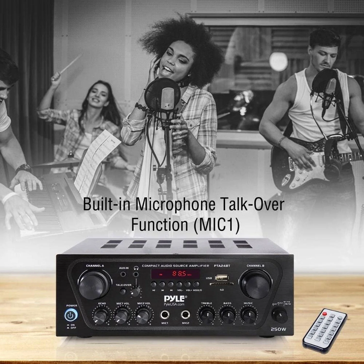 Pyle PTA24BT Bluetooth Home Audio 250 Watt 2 Channel Amplifier Stereo Receiver - Image 7