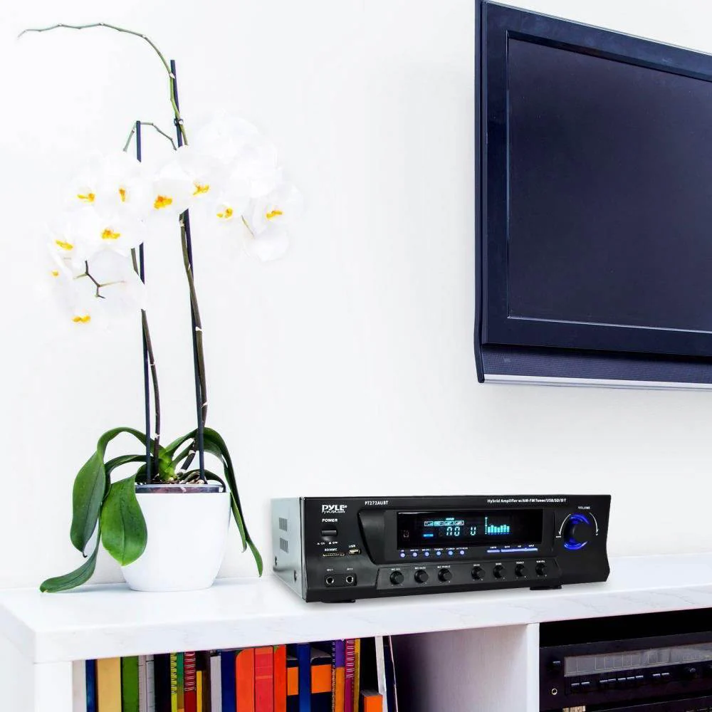 Pyle Stereo Amplifier Receiver w/ AM FM Tuner, Bluetooth & Sub Control PT272AUBT - Image 6