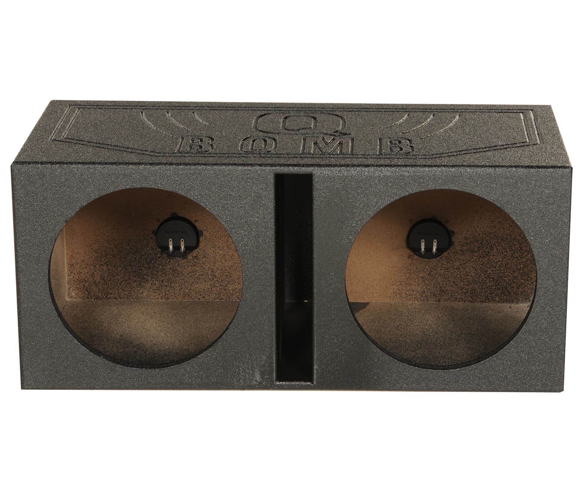Q-POWER 15V Dual 15" Vented Port Subwoofer Sub Box w/ Bedliner Spray (2 Pack) - Image 3