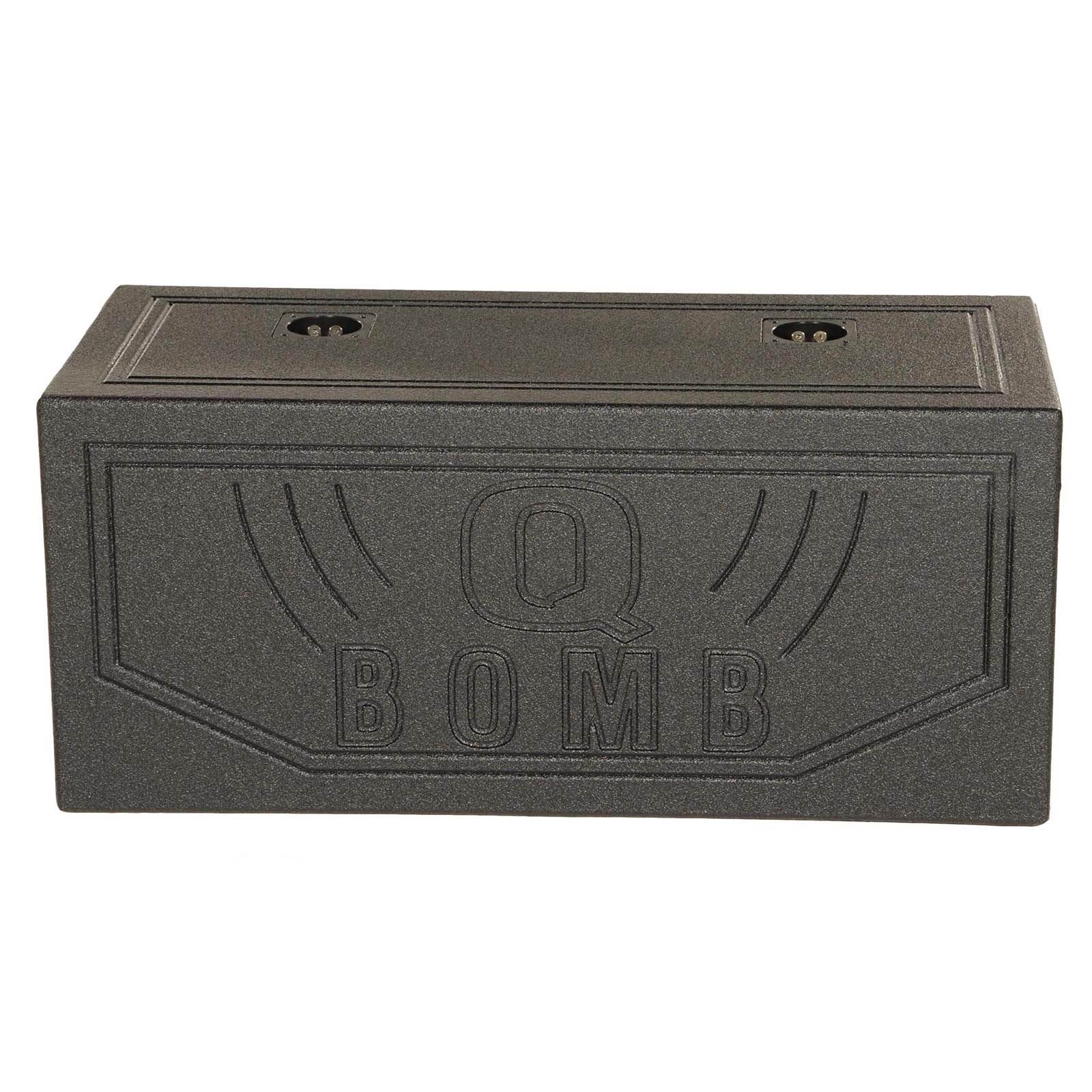 Q Power QBOMB10V Dual 10 Inch Vented Port Subwoofer Sub Box w/ Bedliner Spray - Image 8