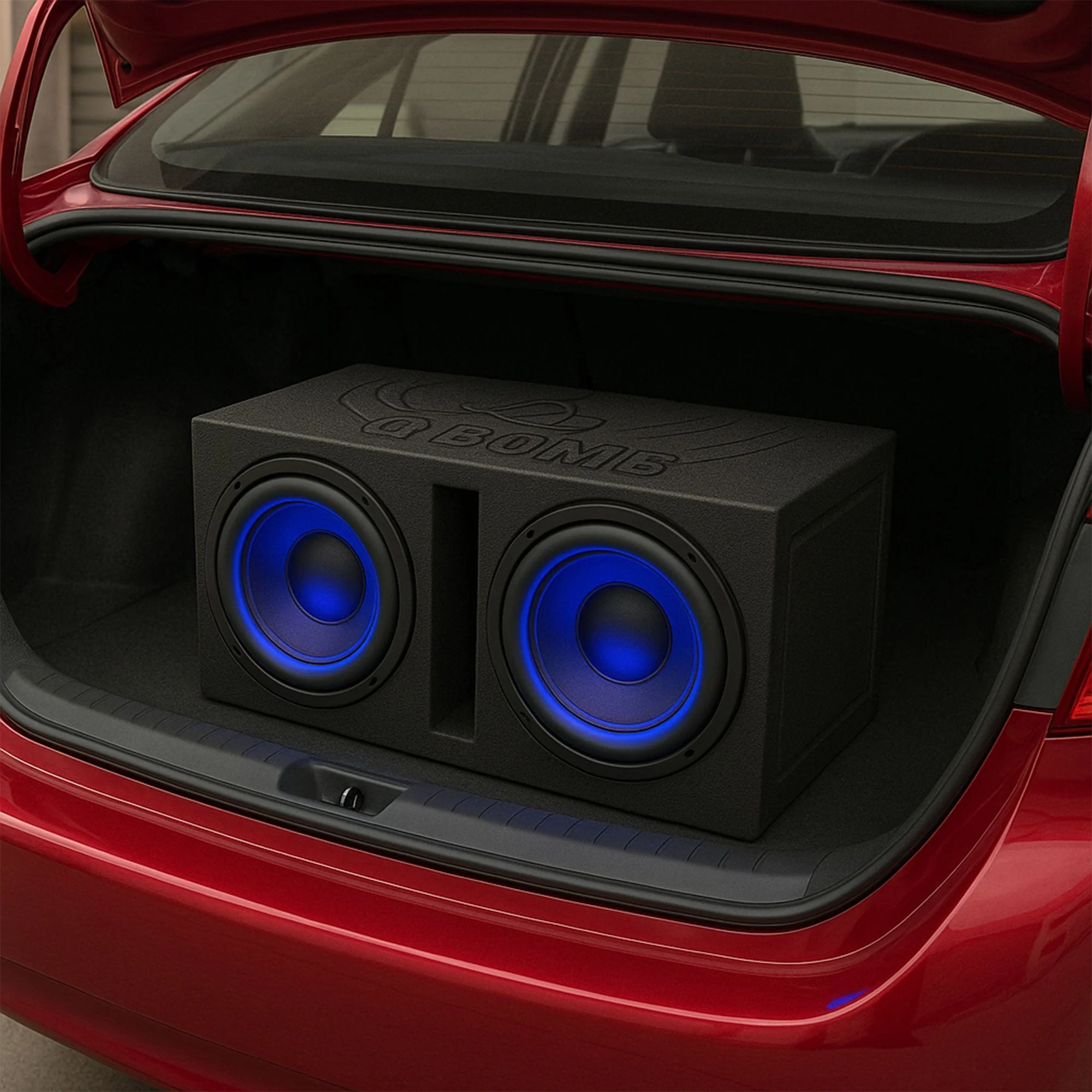 Q Power QBOMB15V Dual 15" Vented Port Subwoofer Sub Box w/ Bedliner Spray - Image 5