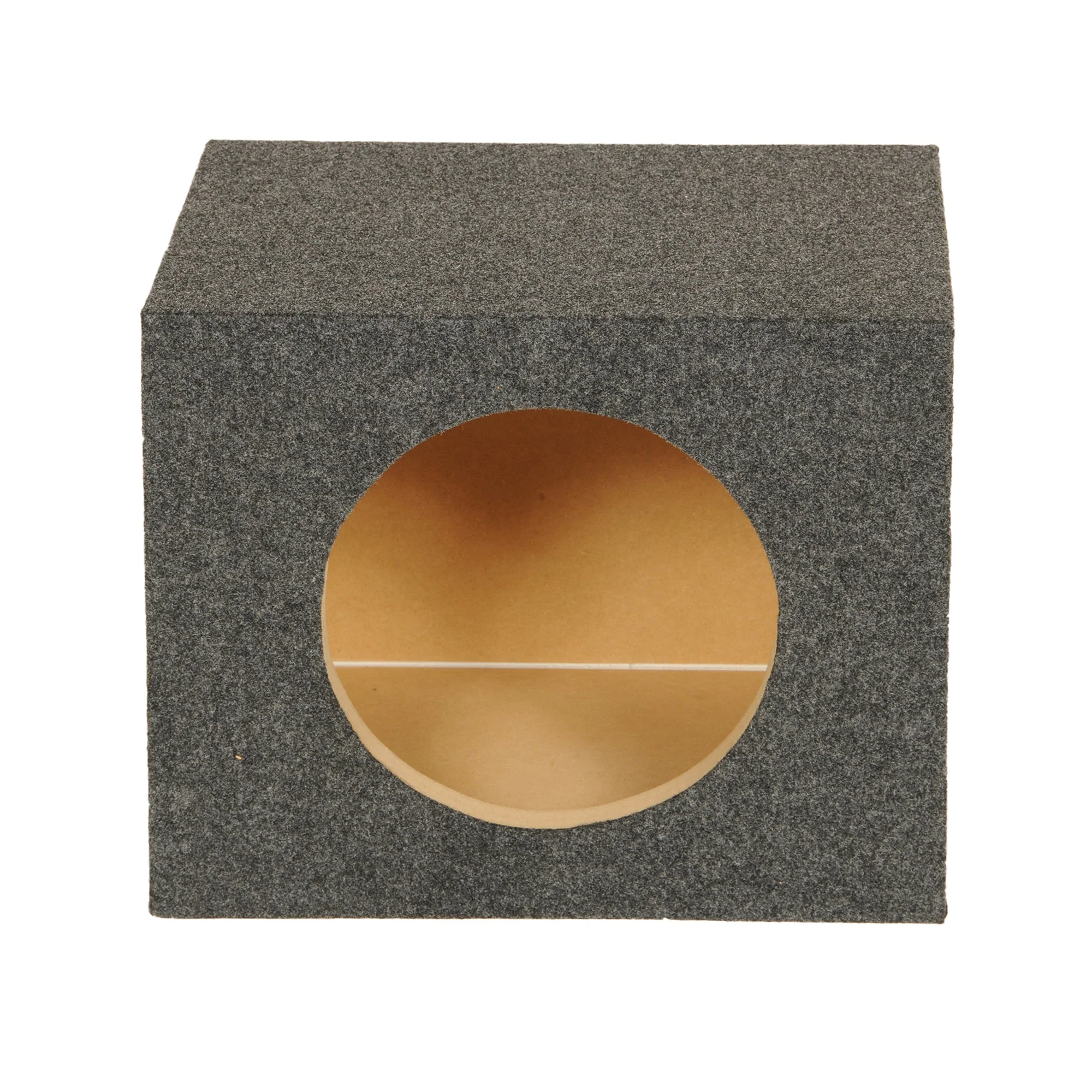 QPower 10" Heavy-Duty Single Sealed Vehicle Subwoofer Enclosure Woofer Box, Gray