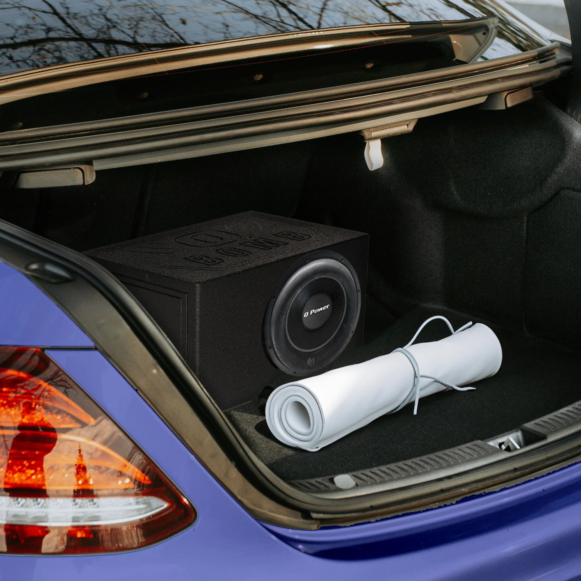 QPower QBOMB12VL Single 12" Vented Ported Car Subwoofer Sub Box Enclosure QBOMB - Image 4