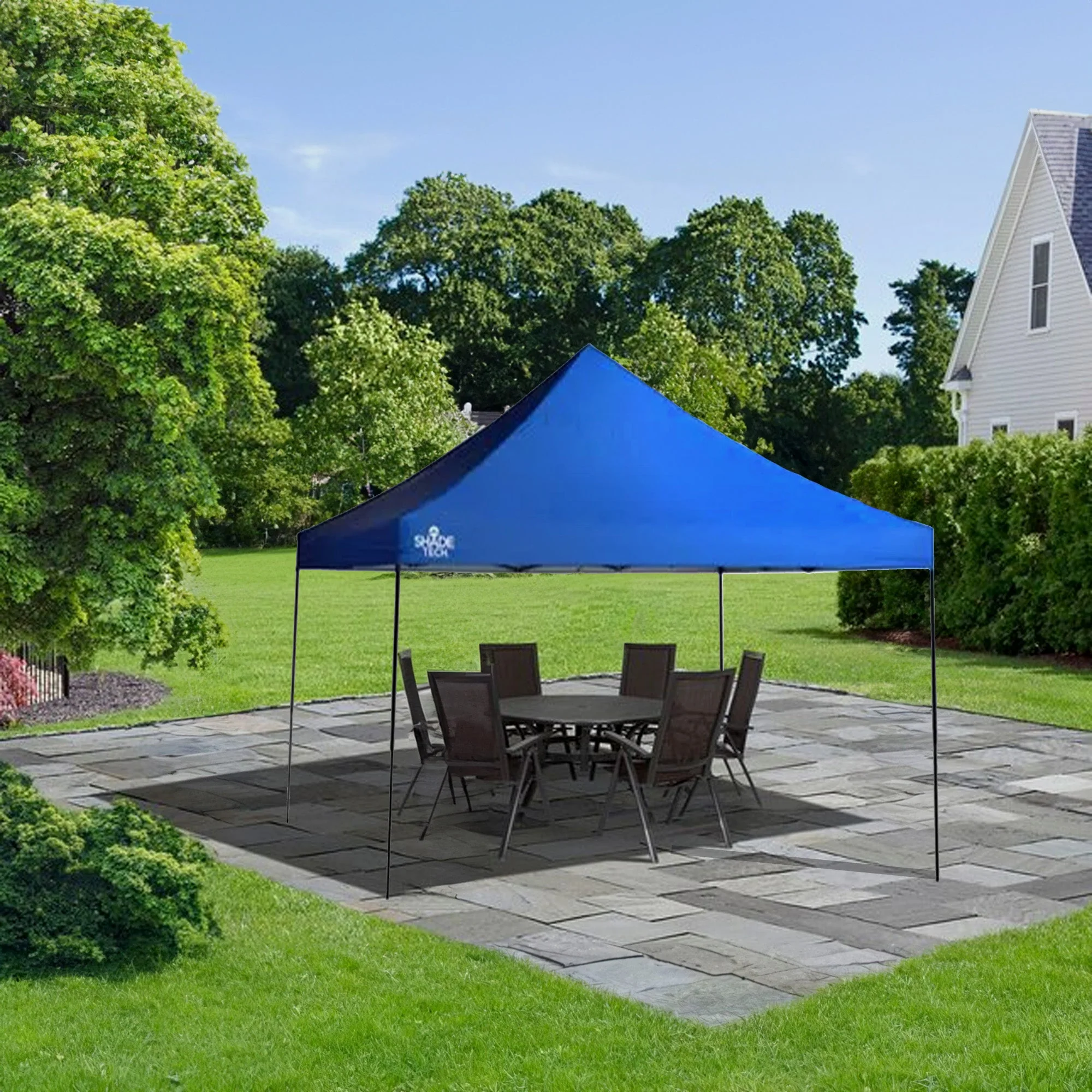 Quik Shade 10 by 10 Foot Shade Tech Single Push Instant Central Hub Canopy, Blue - Image 4