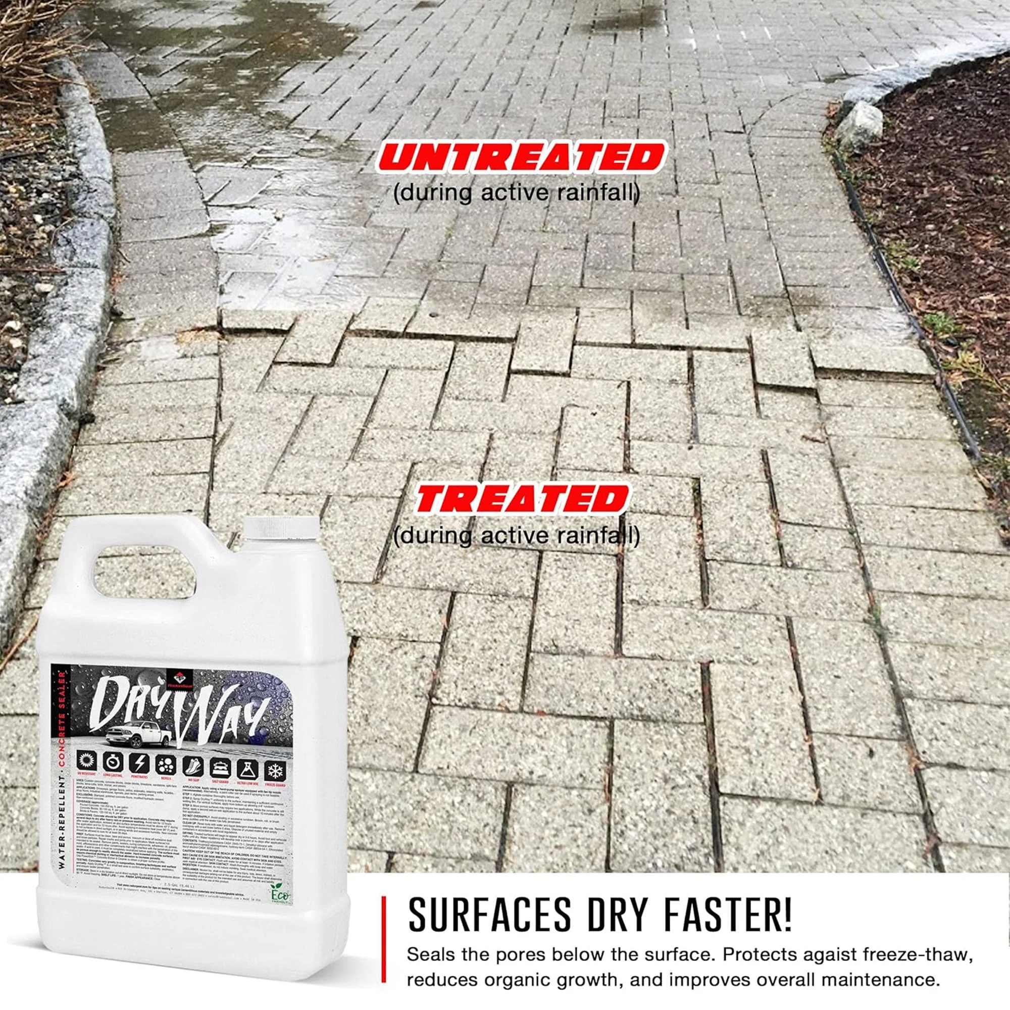 RadonSeal DryWay Outdoor Concrete Driveway Clear Penetrating Sealer, 5 Gallon - Image 6