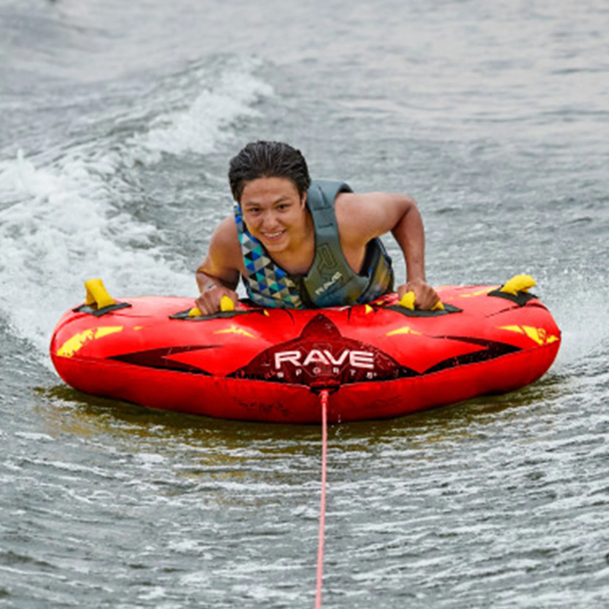 RAVE Sports 02918-RV-SMU Ripper 2 Rider Nylon Inflatable Towable Float, Red - Image 8