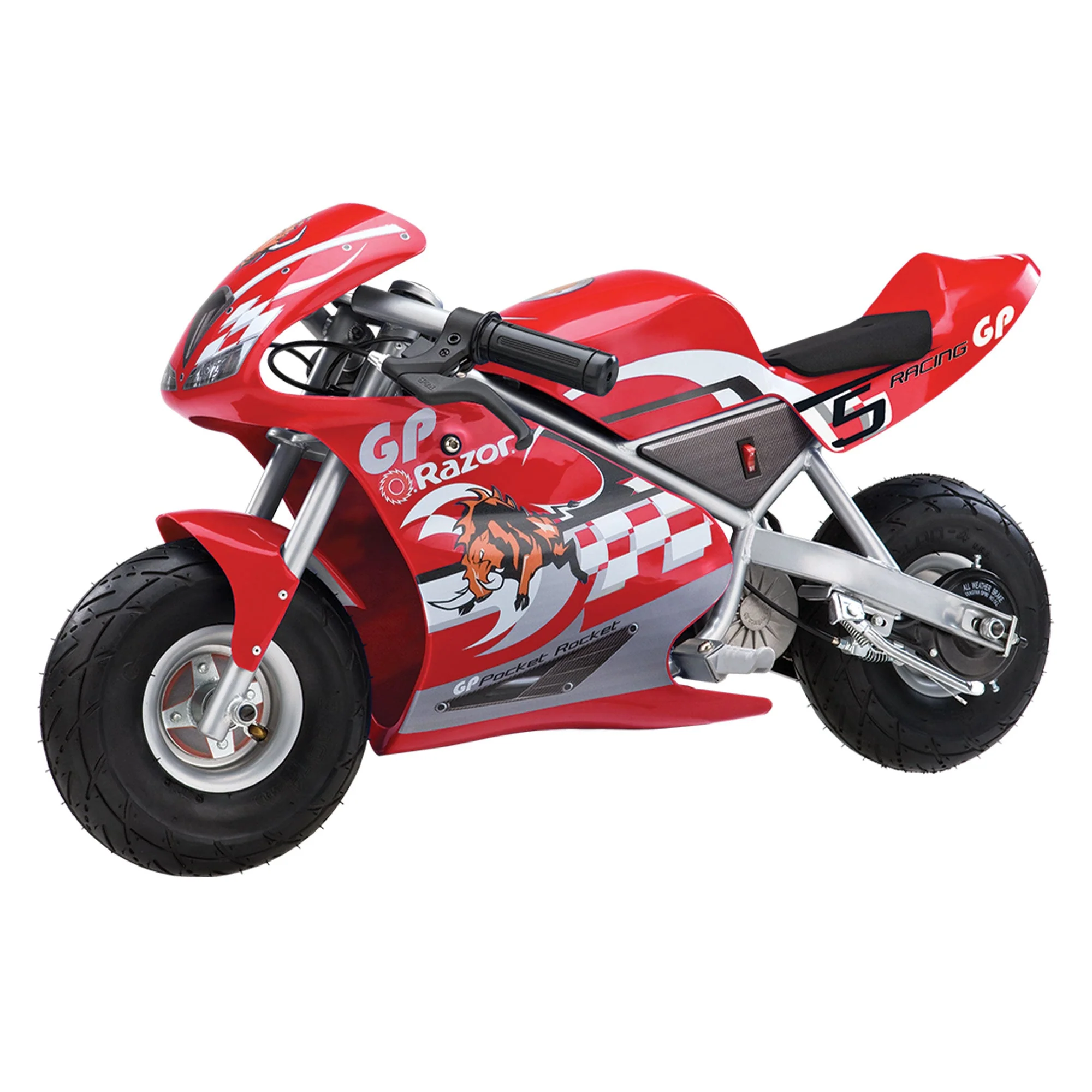 Razor 24V Mini Bike 1 Speed Dirt Racing Motorcycle Pocket Rocket, 2 Pack, Red - Image 3