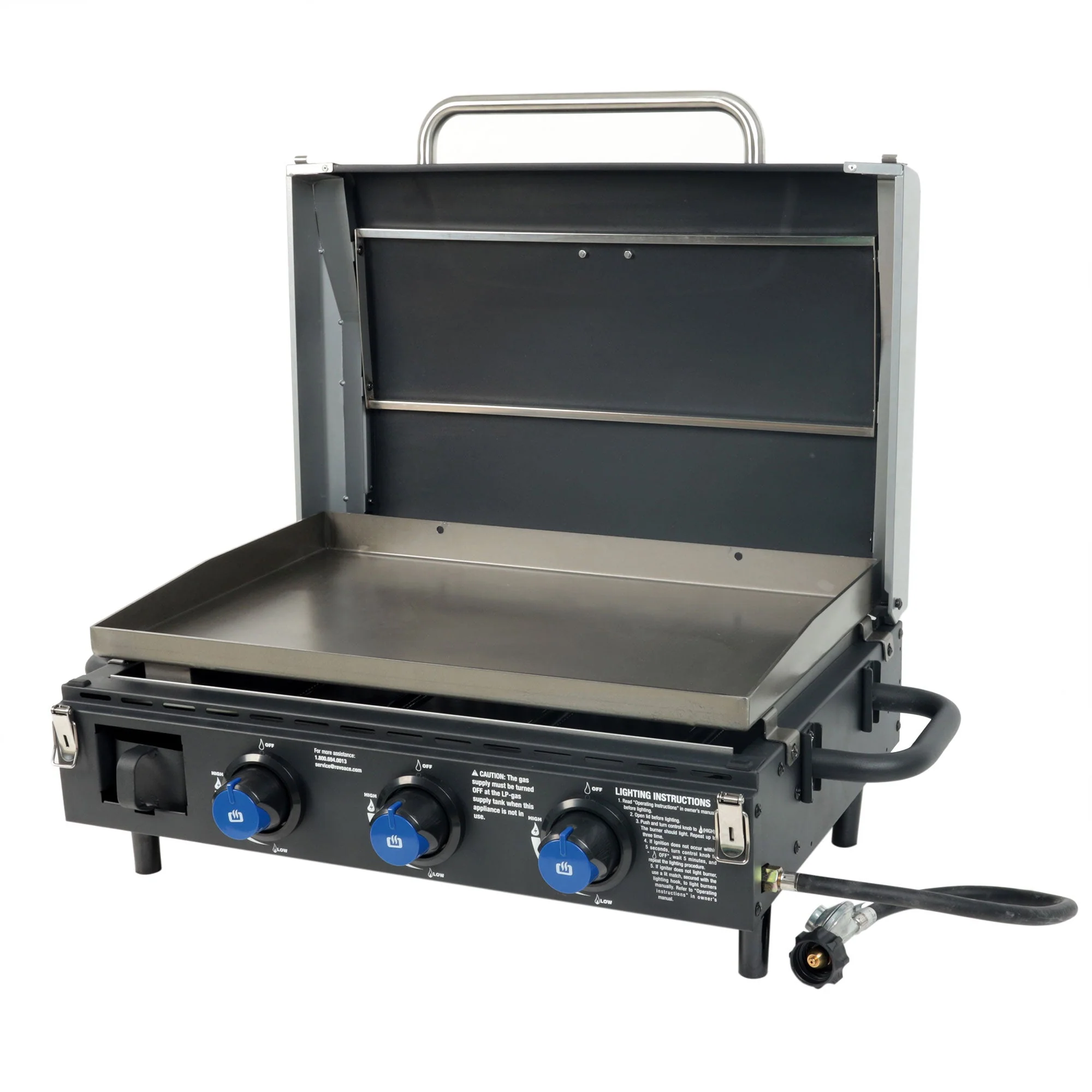 Razor 34.5" 3 Burner Portable Tabletop Griddle for Backyard Cooking and Camping - Image 7