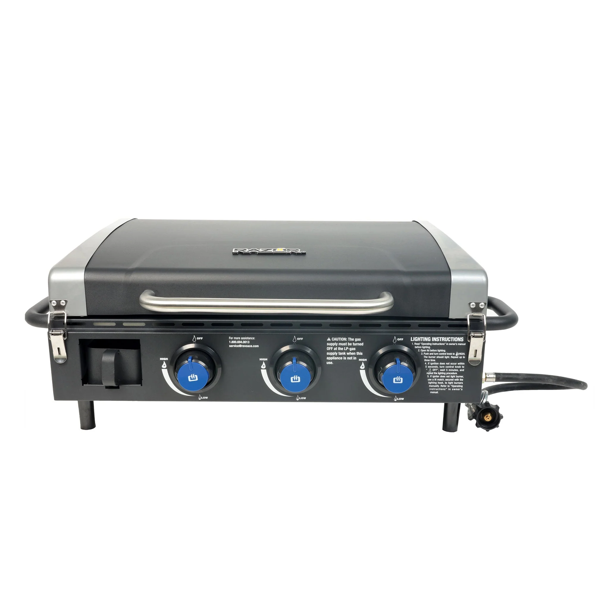 Razor 34.5" 3 Burner Portable Tabletop Griddle for Backyard Cooking and Camping - Image 8
