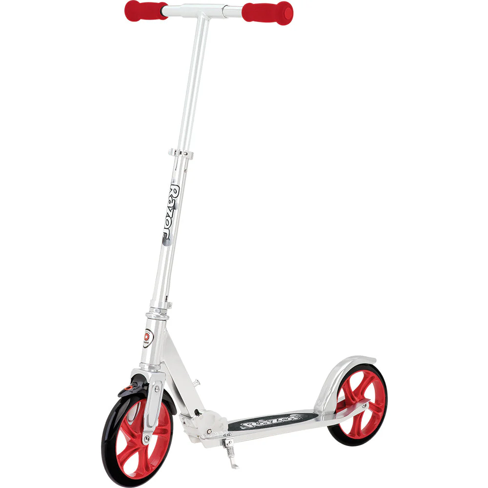 Razor A5 Lux Kids Folding Aluminum Portable Kick Push Scooter, Red