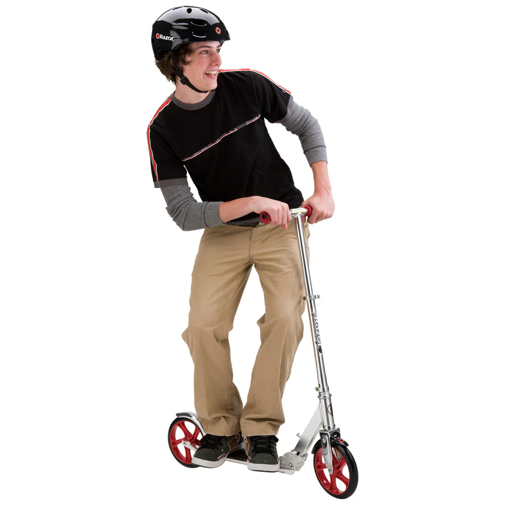 Razor A5 Lux Kids Folding Aluminum Portable Kick Push Scooter, Red - Image 5
