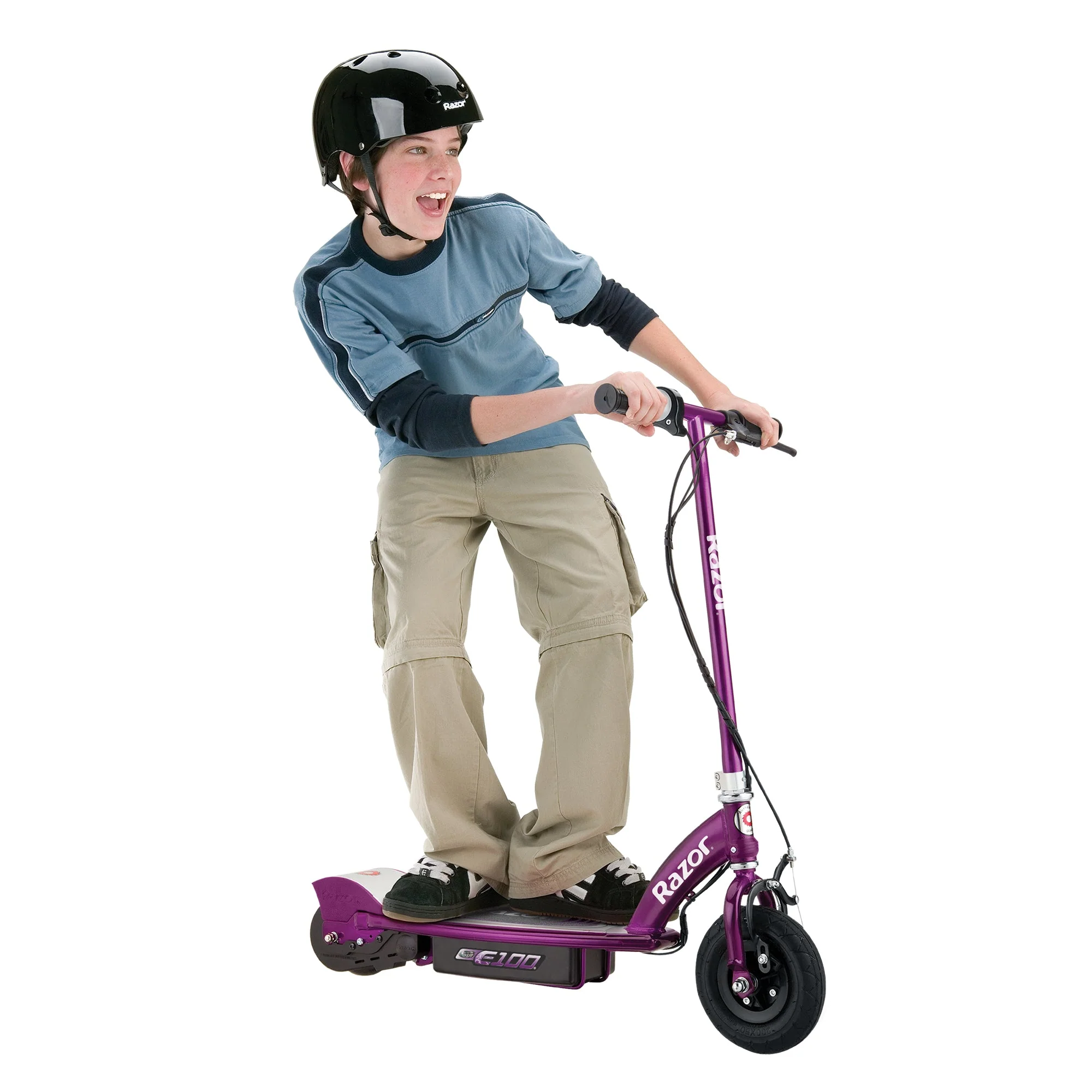 Razor E100 Kids Ride On 24V Motorized Powered Electric Scooter Toy, Purple - Image 2