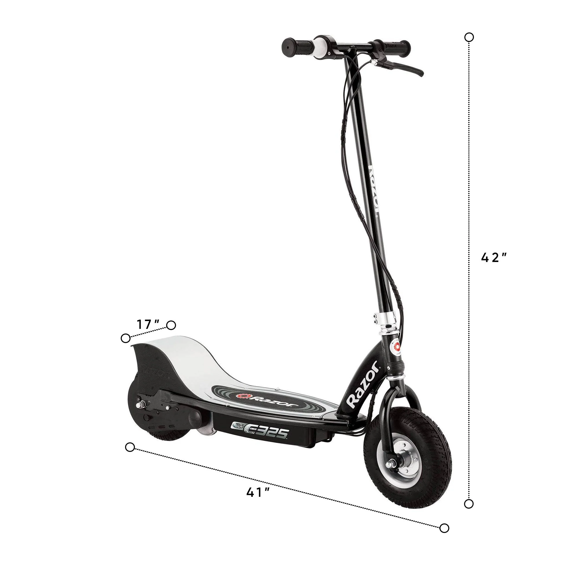 Razor E325 Adult Ride-On 24V High-Torque Motor Electric Powered Scooter, Black - Image 3