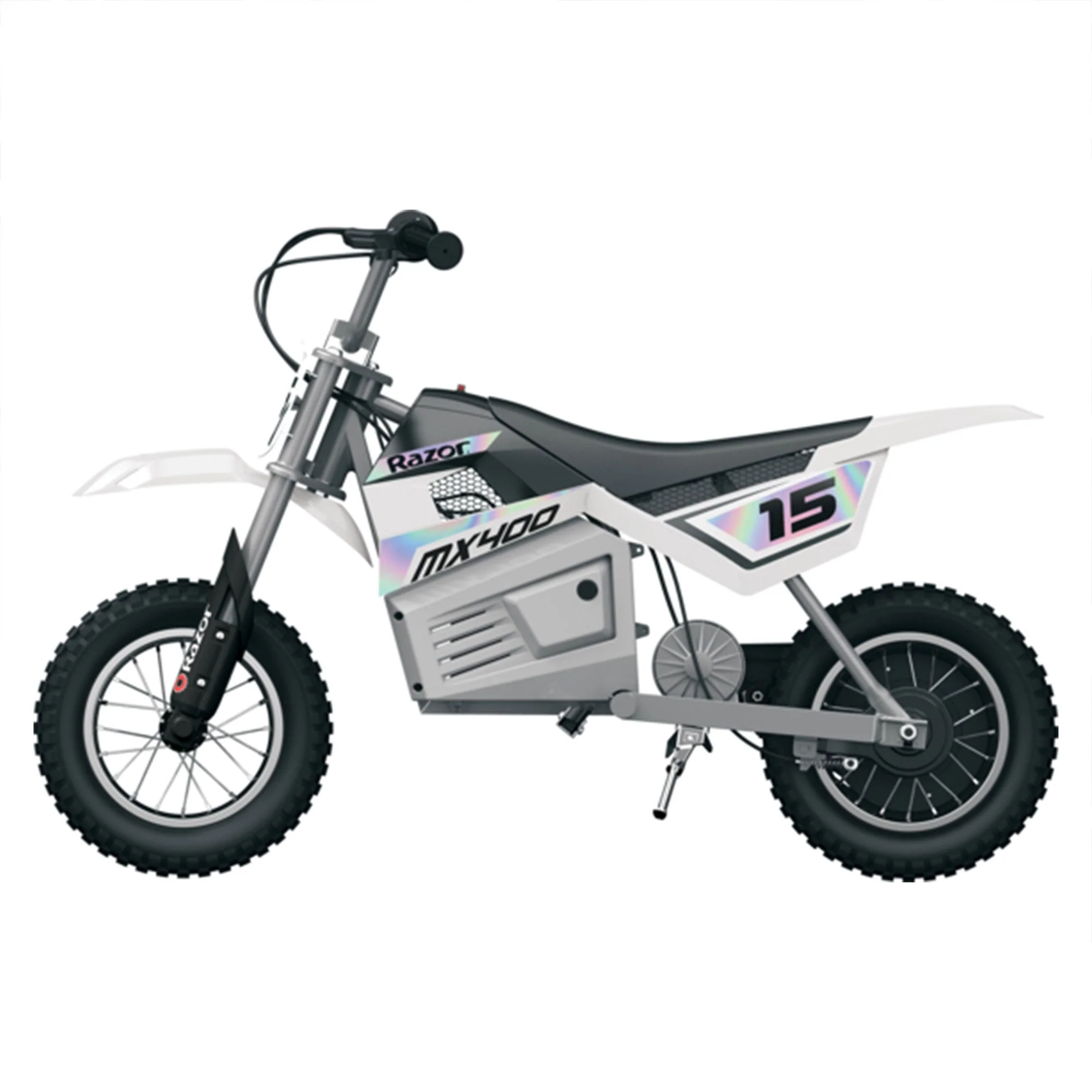 Razor MX400 Dirt Rocket Electric Motocross Motorcycle Bikes, 1 White & 1 Green - Image 11