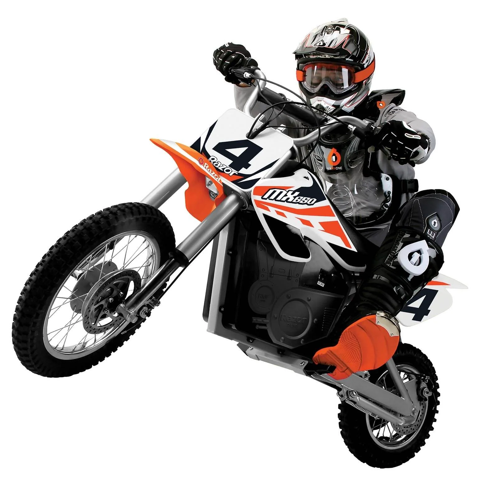 Razor MX650 Dirt Rocket Ride On Electric Motocross Dirt Bike, 1 Orange & 1 Black - Image 2