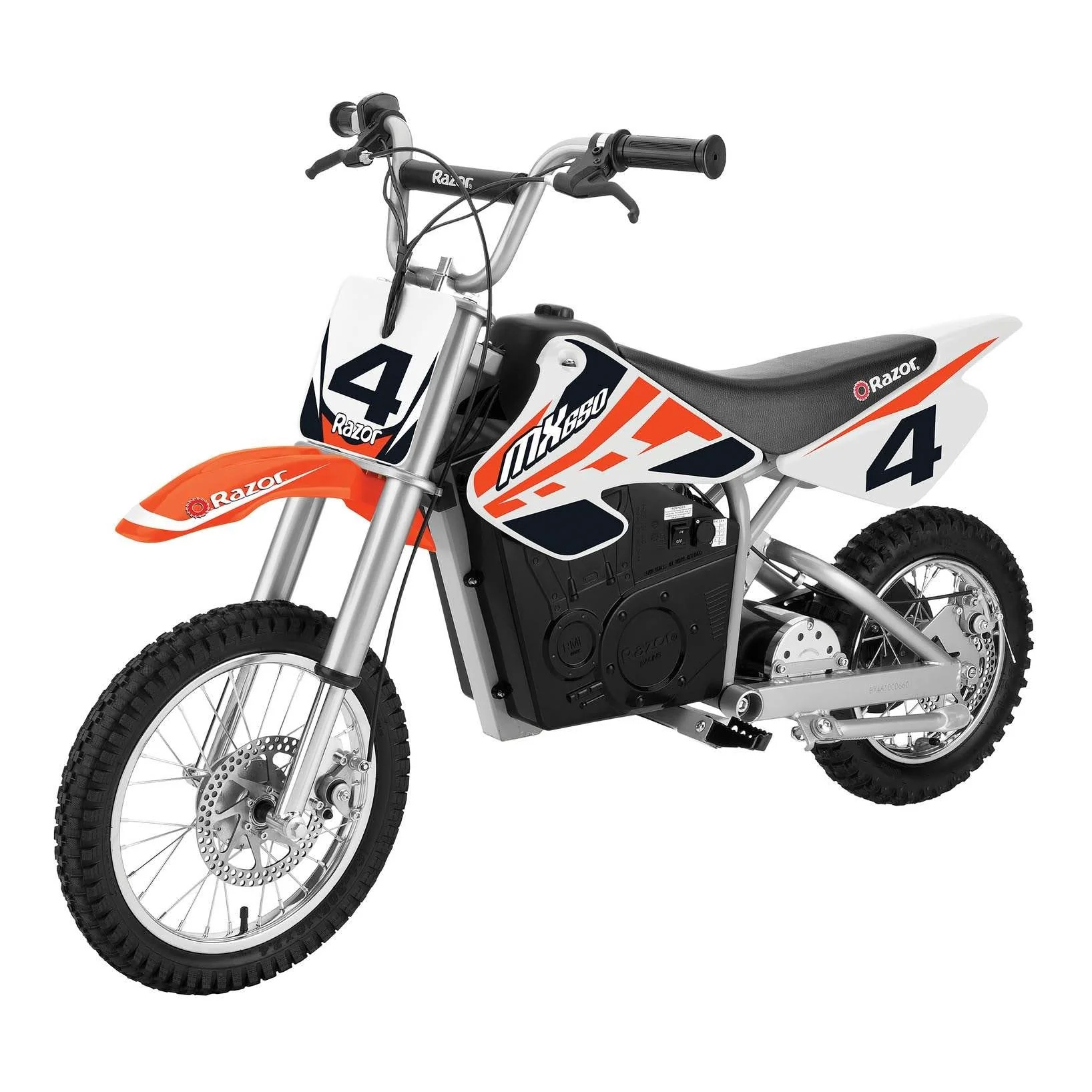 Razor MX650 Dirt Rocket Ride On Electric Motocross Dirt Bike, 1 Orange & 1 Black - Image 4