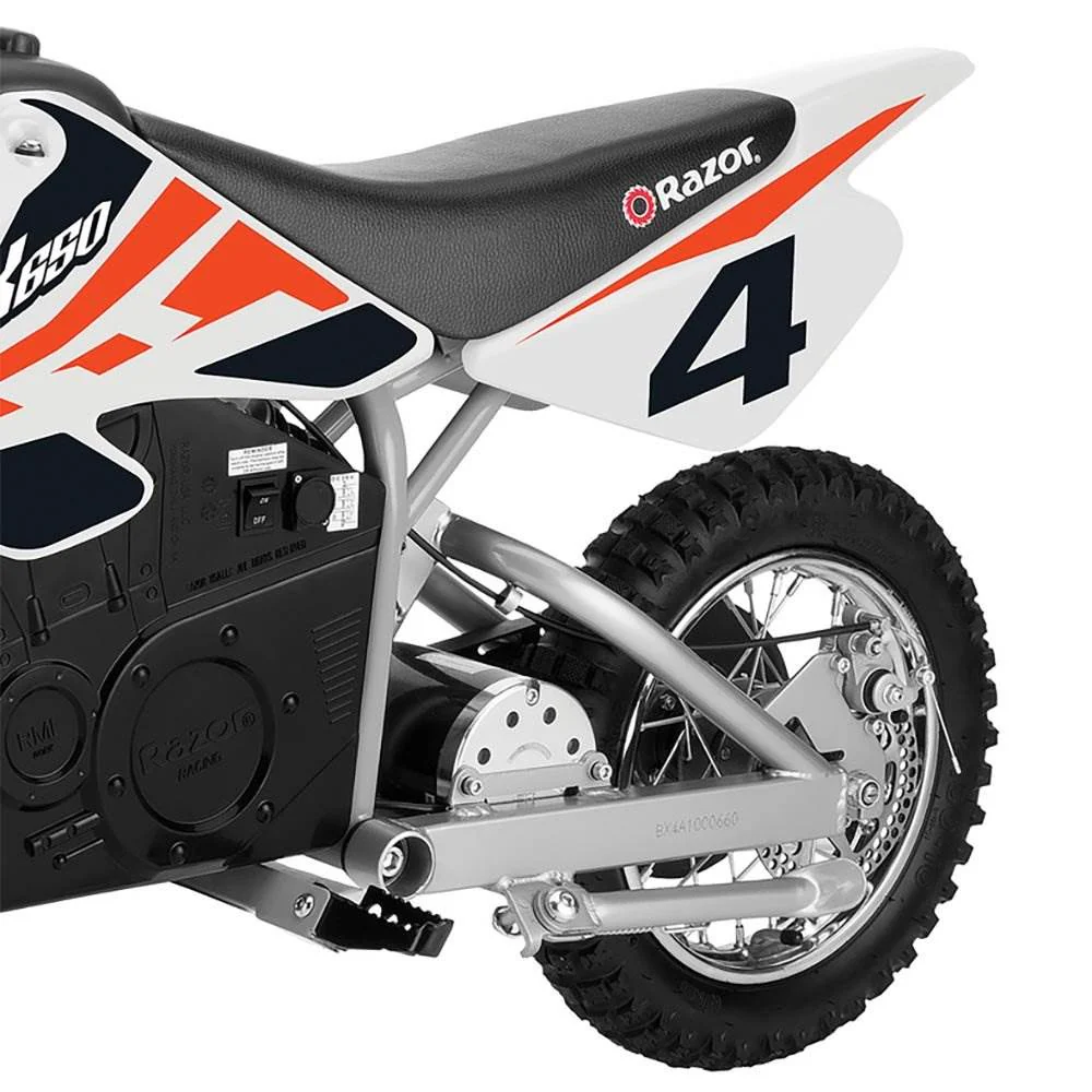 Razor MX650 Dirt Rocket Ride On Electric Motocross Dirt Bike, 1 Orange & 1 Black - Image 7