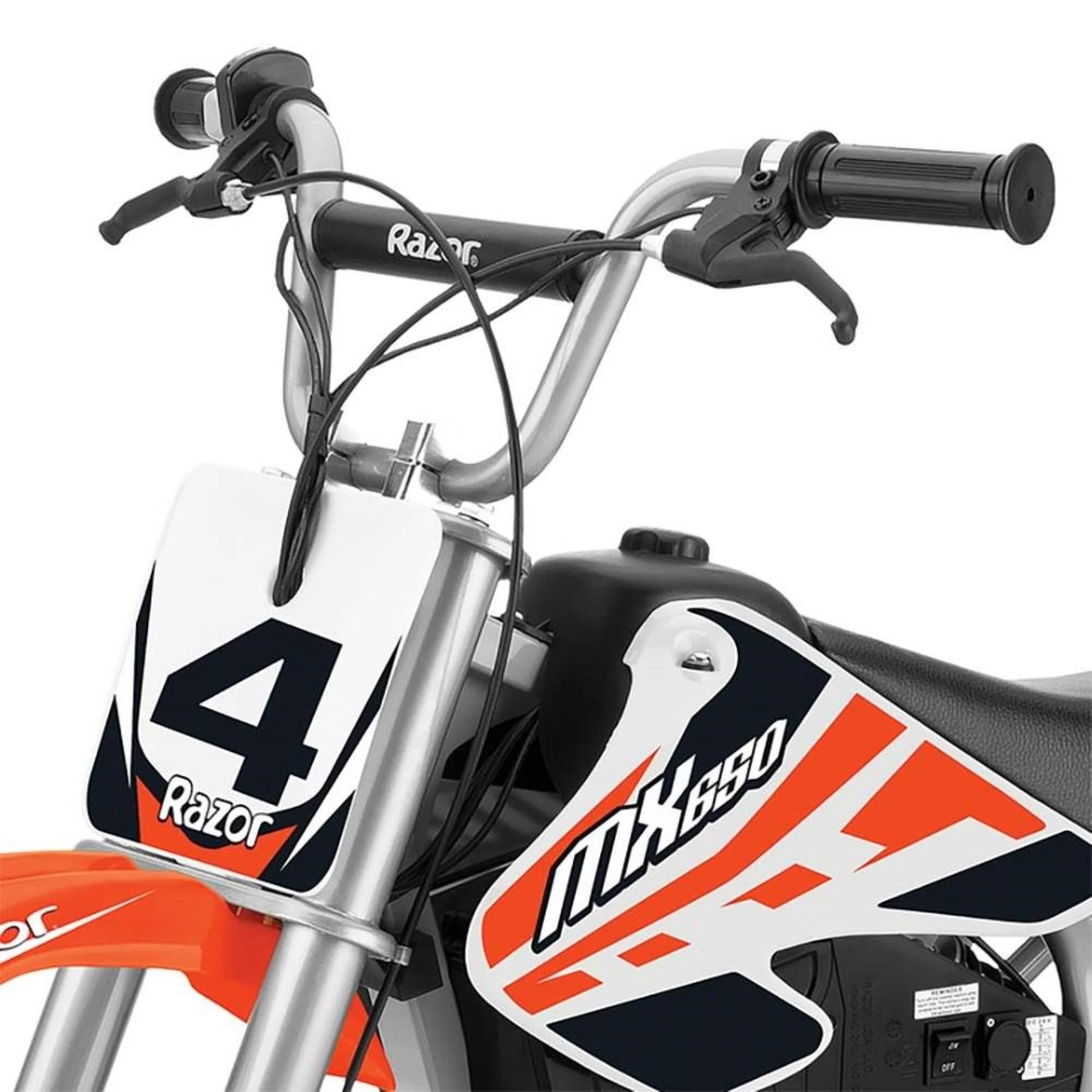Razor MX650 Dirt Rocket Ride On Electric Motocross Dirt Bike, 1 Orange & 1 Black - Image 8