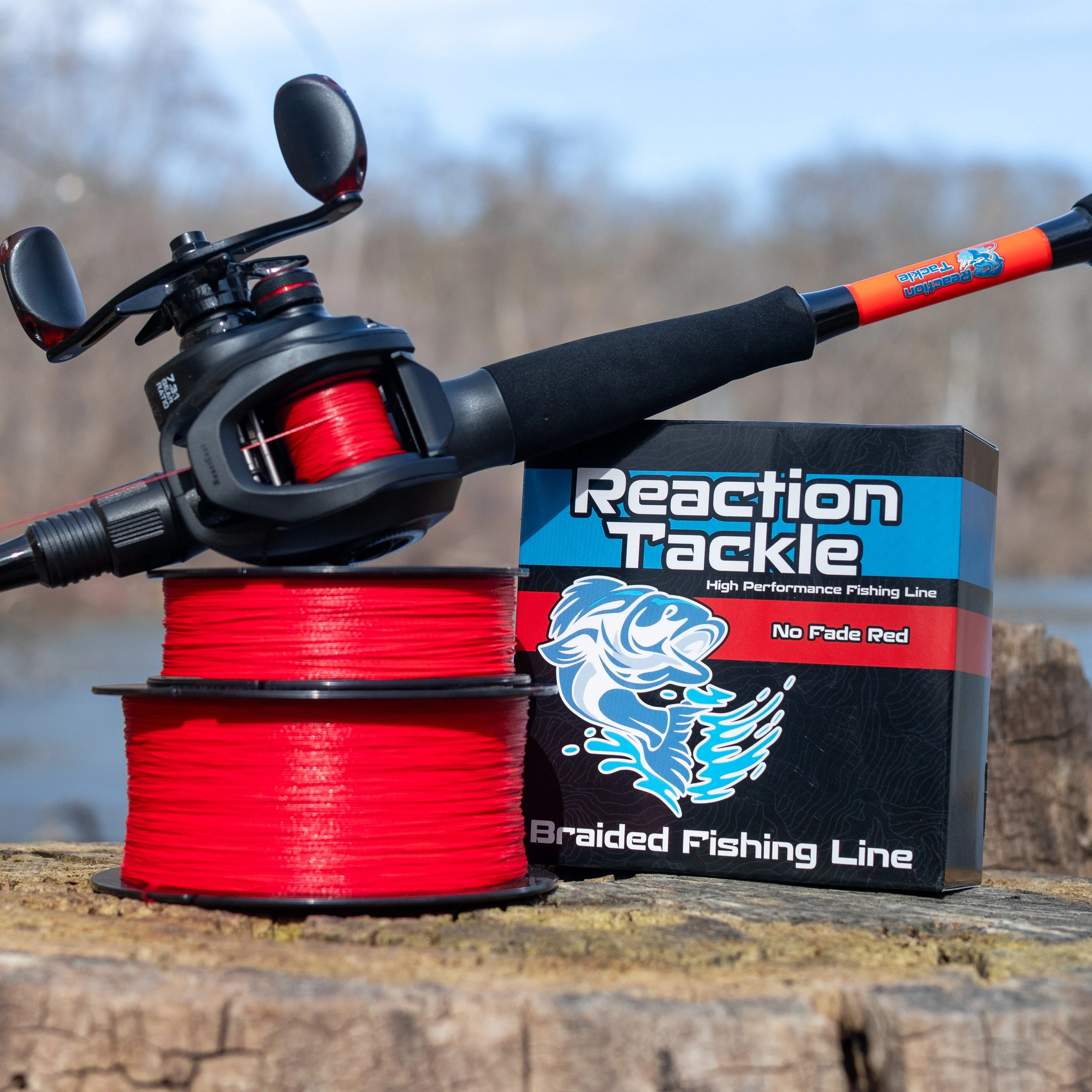 Reaction Tackle Braided Fishing Line - NO FADE Red - Image 2