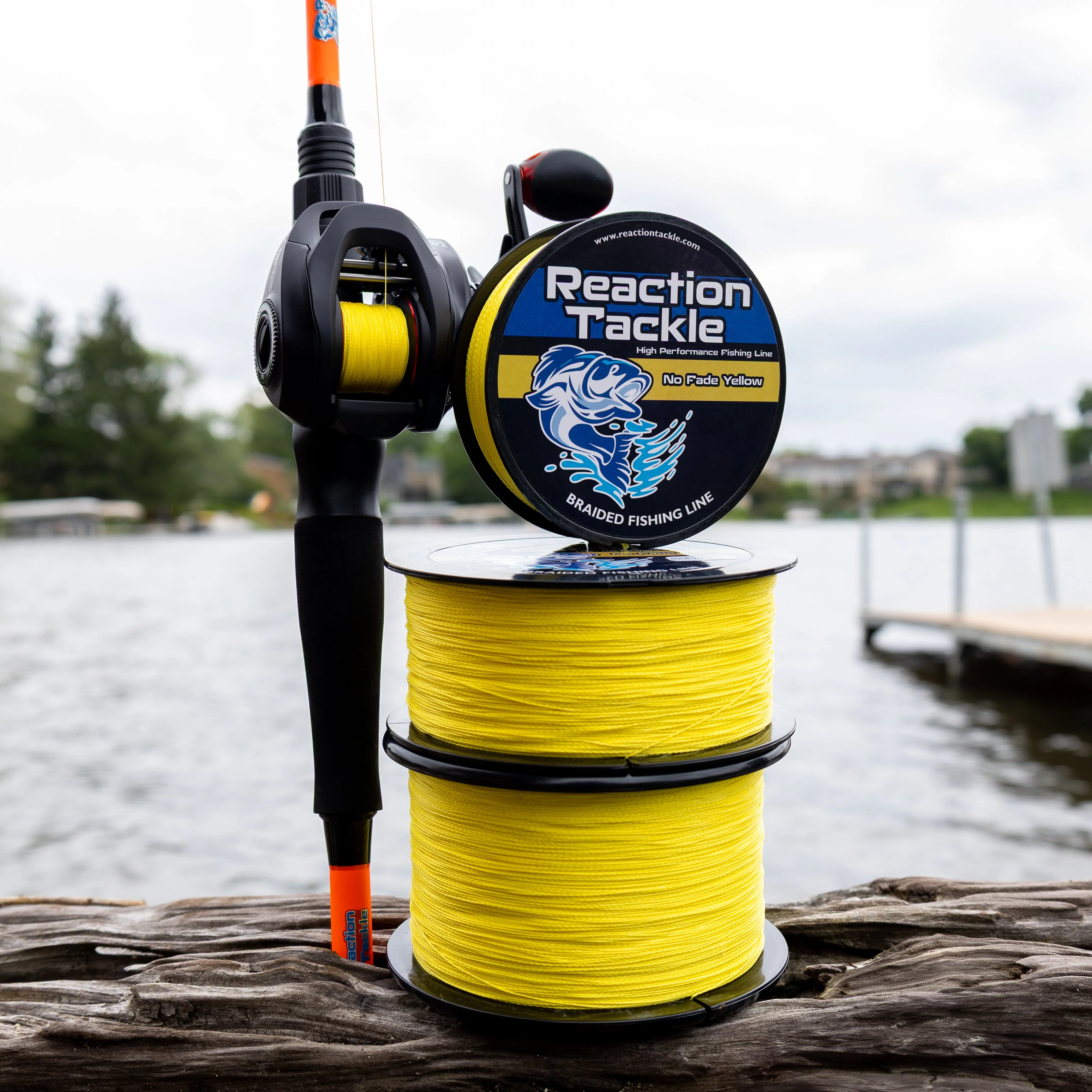 Reaction Tackle Braided Fishing Line - NO FADE Yellow - NEW - Image 7