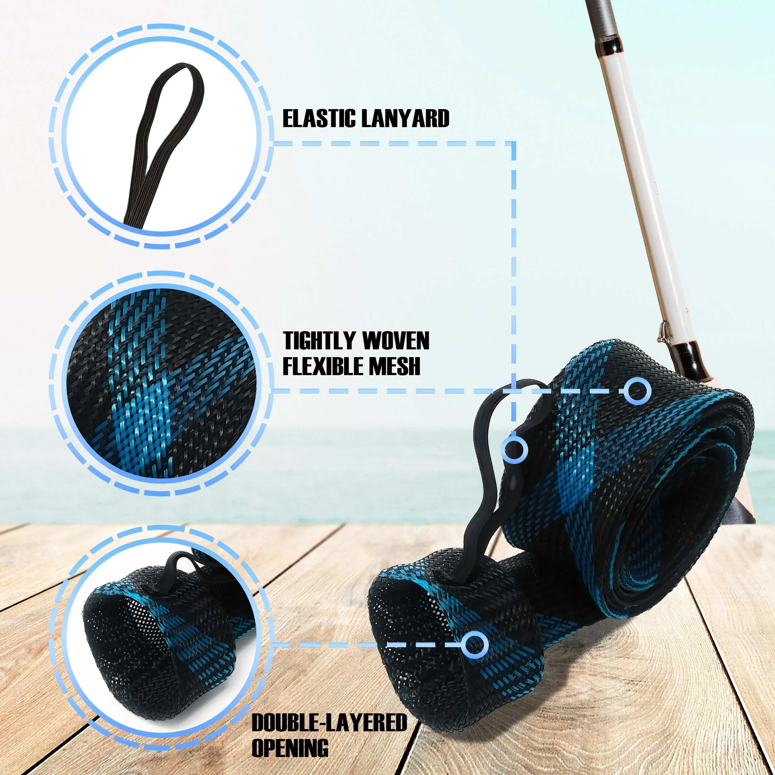 Reaction Tackle Fishing Rod Cover / Rod Sleeve / Rod Sock (2-Pack) - Image 25