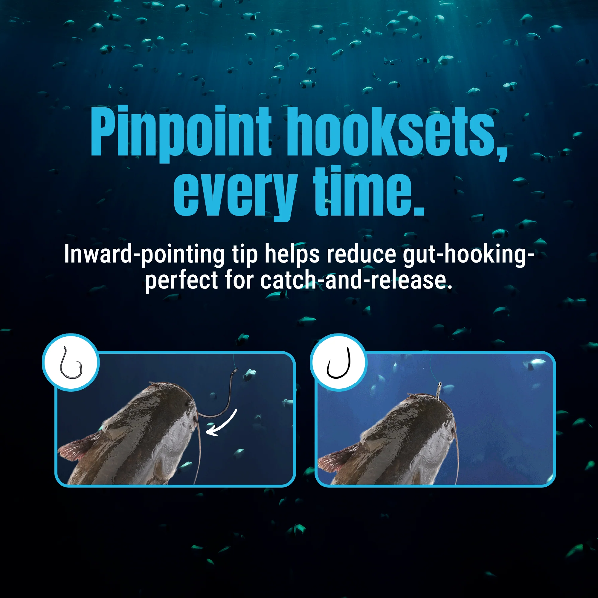 Reaction Tackle Heavyweight Catfish Circle Hooks - Offset Octopus Hooks (25 Pack) - New - Image 13