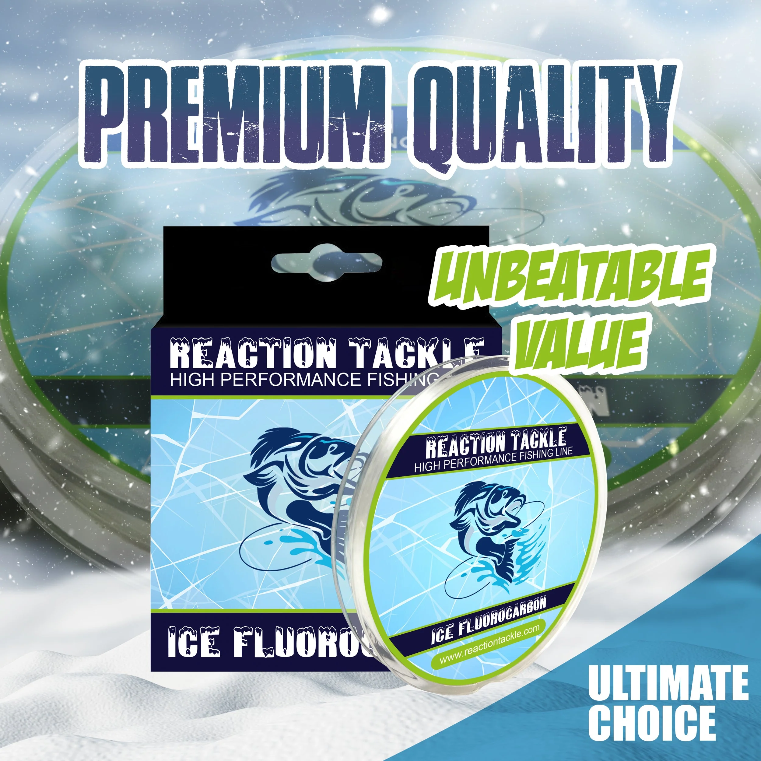 Reaction Tackle Ice Fluorocarbon Fishing Line or Leader - Image 7