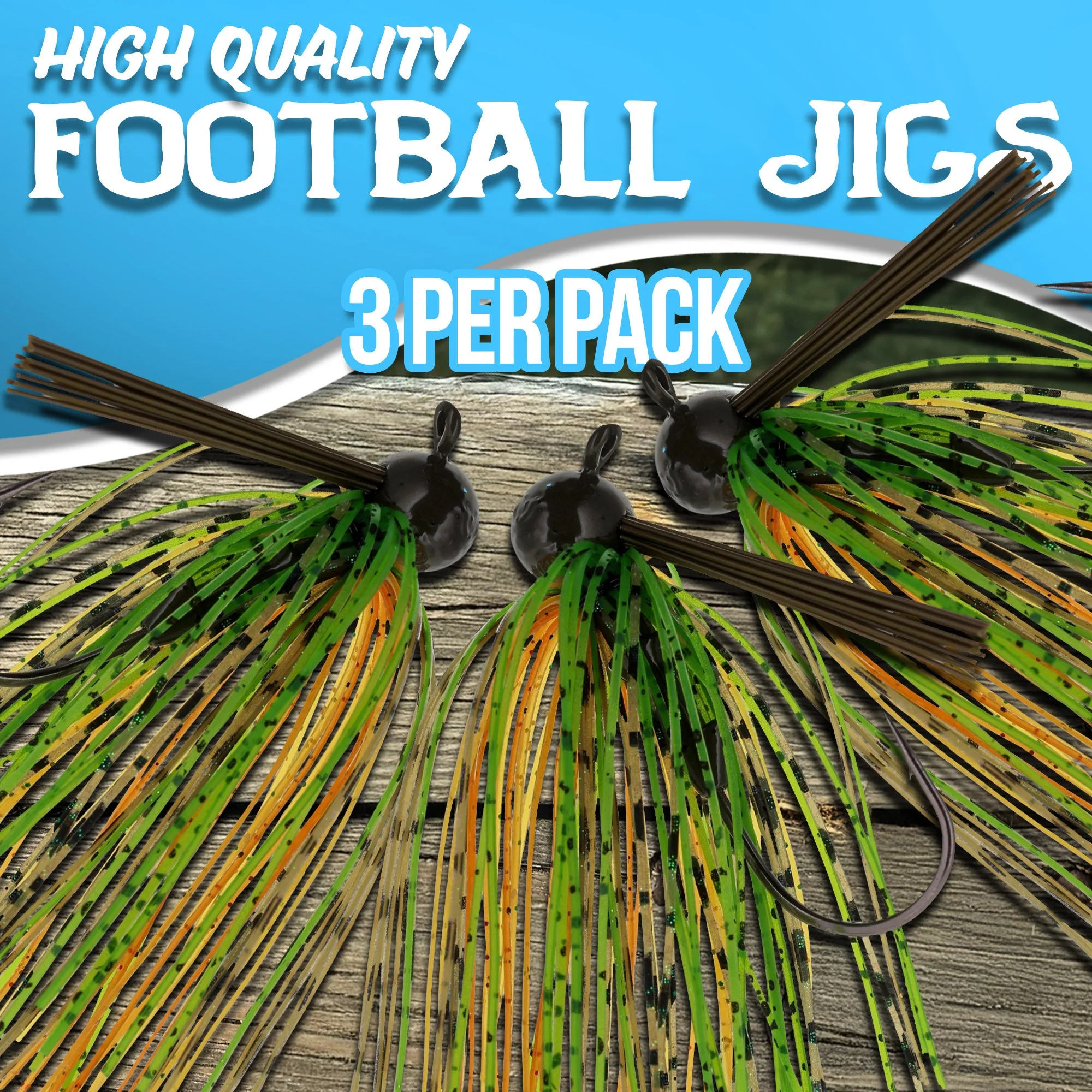 Reaction Tackle Lead Football Jigs 3-Pack - New - Image 4