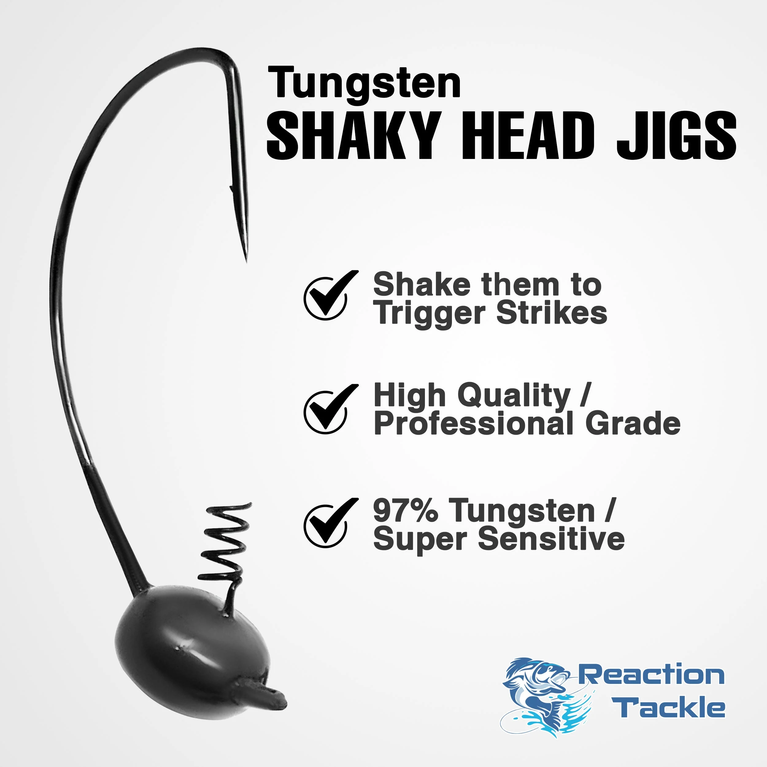 Reaction Tackle Tungsten Shaky Head Jigs 5-Pack - Image 4
