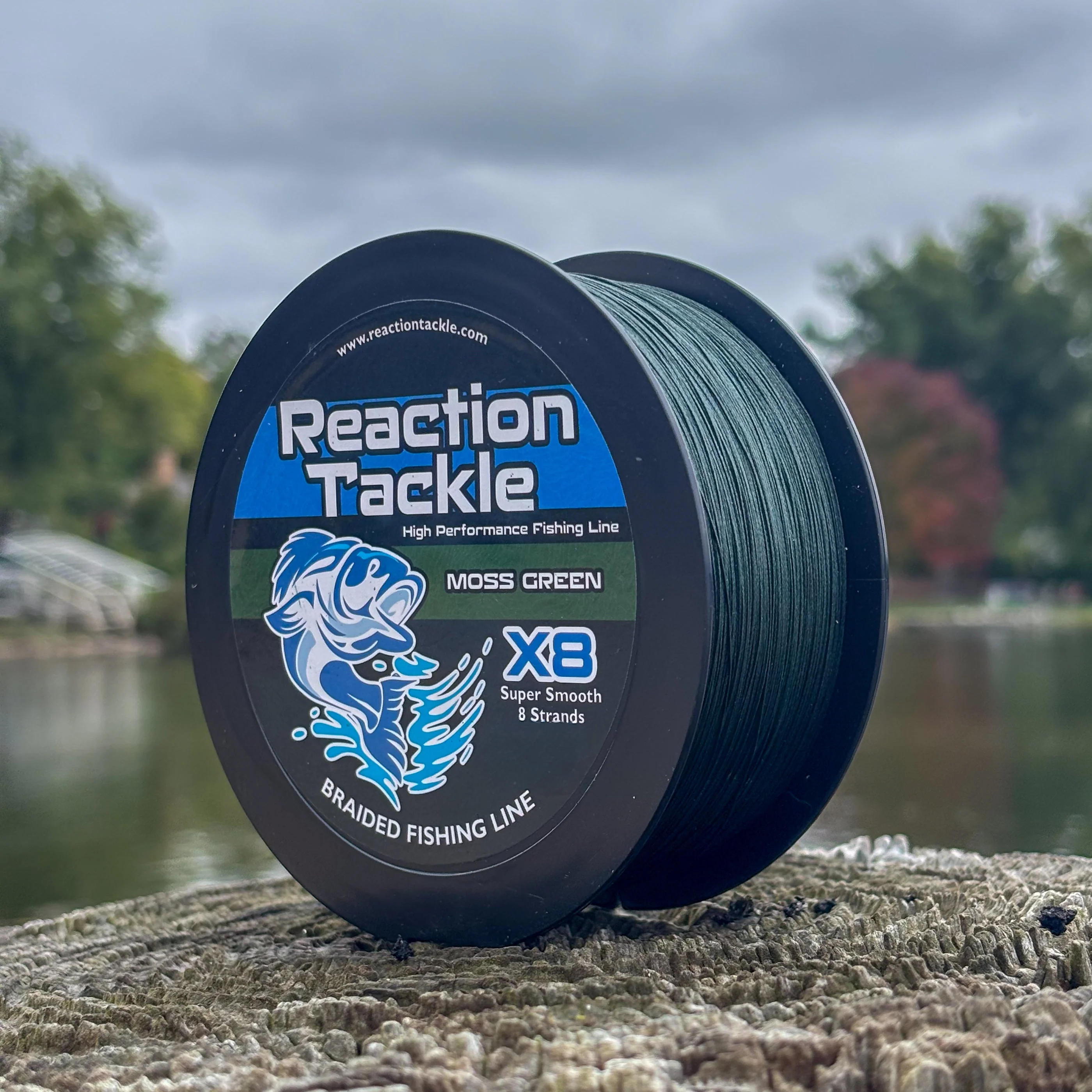 Reaction Tackle X8 Braided Fishing Line - Moss Green 8 Strand - Image 2