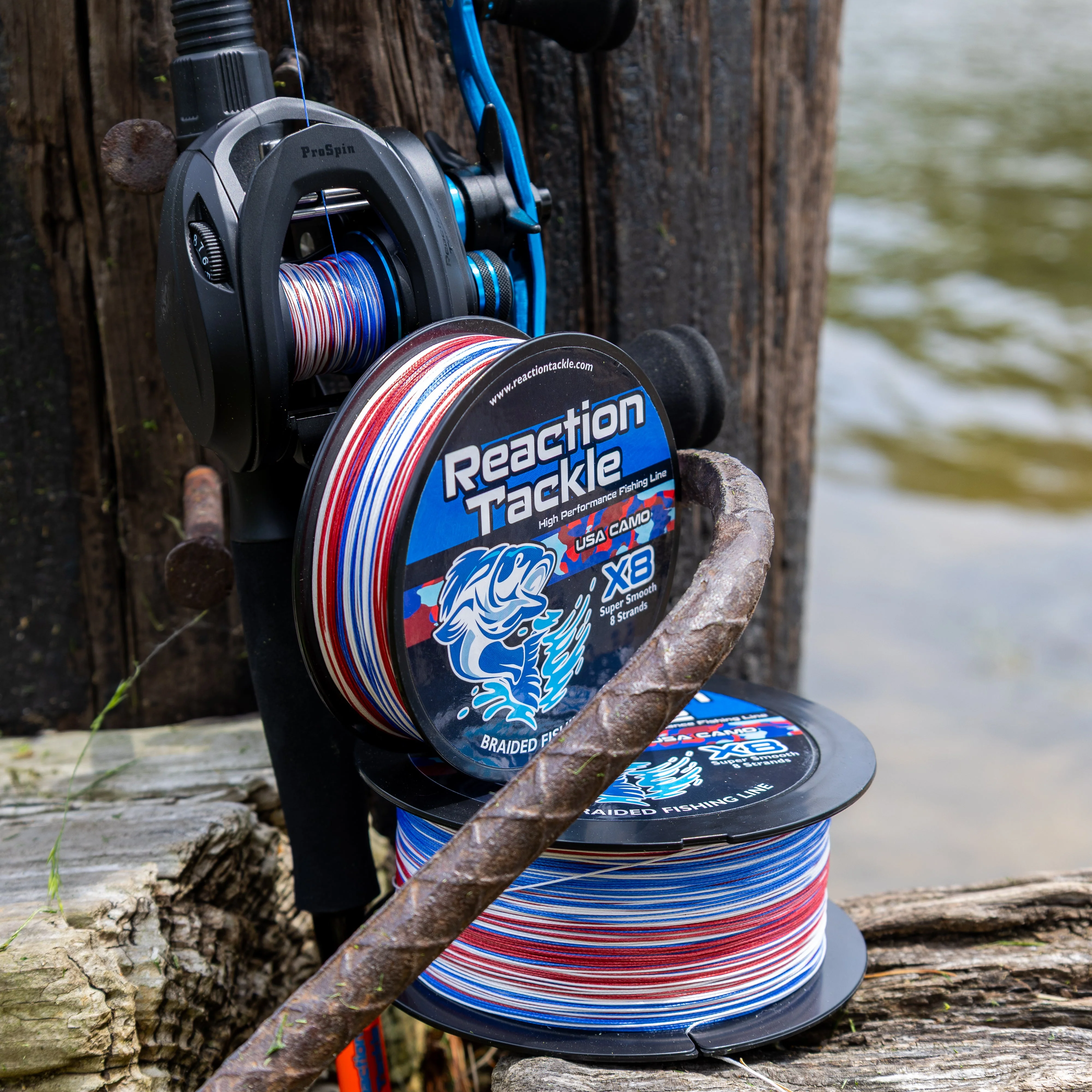 Reaction Tackle X8 Braided Fishing Line - USA Camo 8 Strand - NEW - Image 9