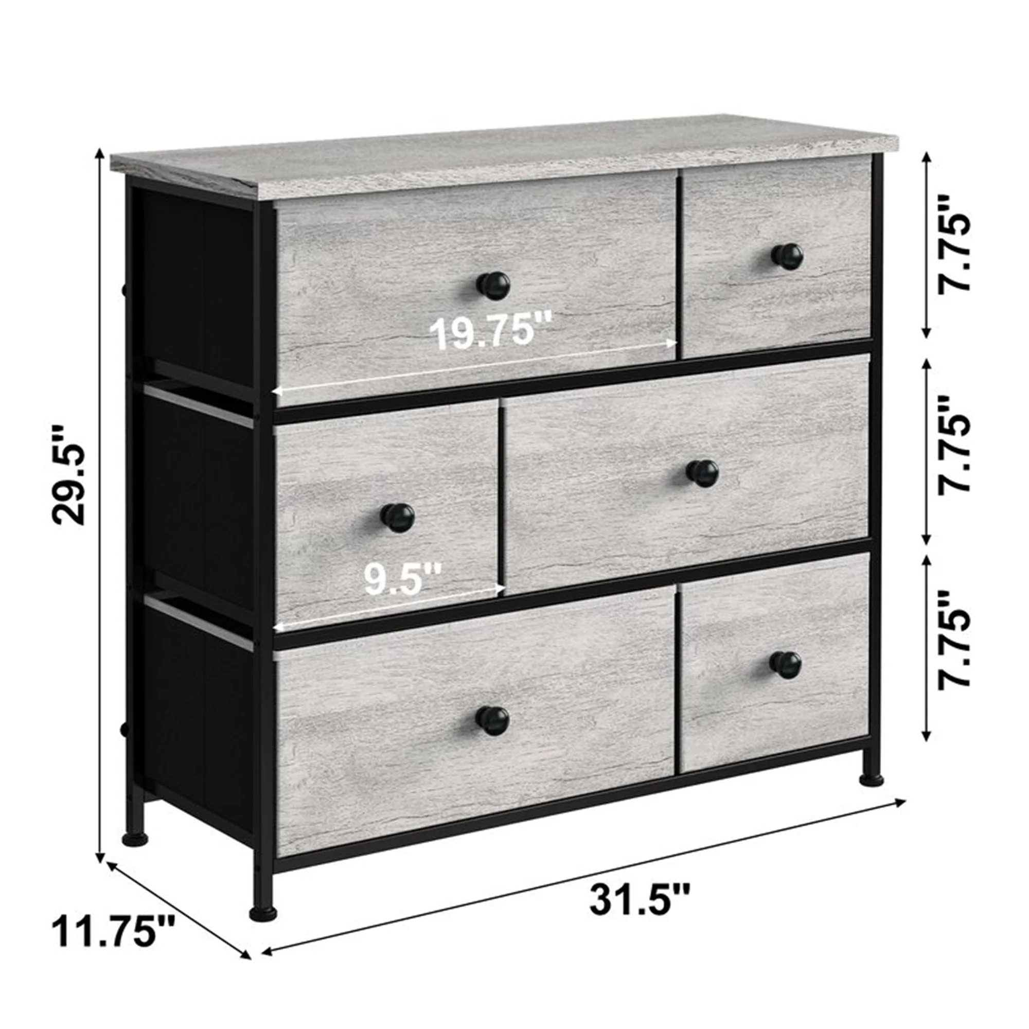 REAHOME 6 Drawer Dresser Organization Storage Unit with Steel Frame, Dark Taupe - Image 6