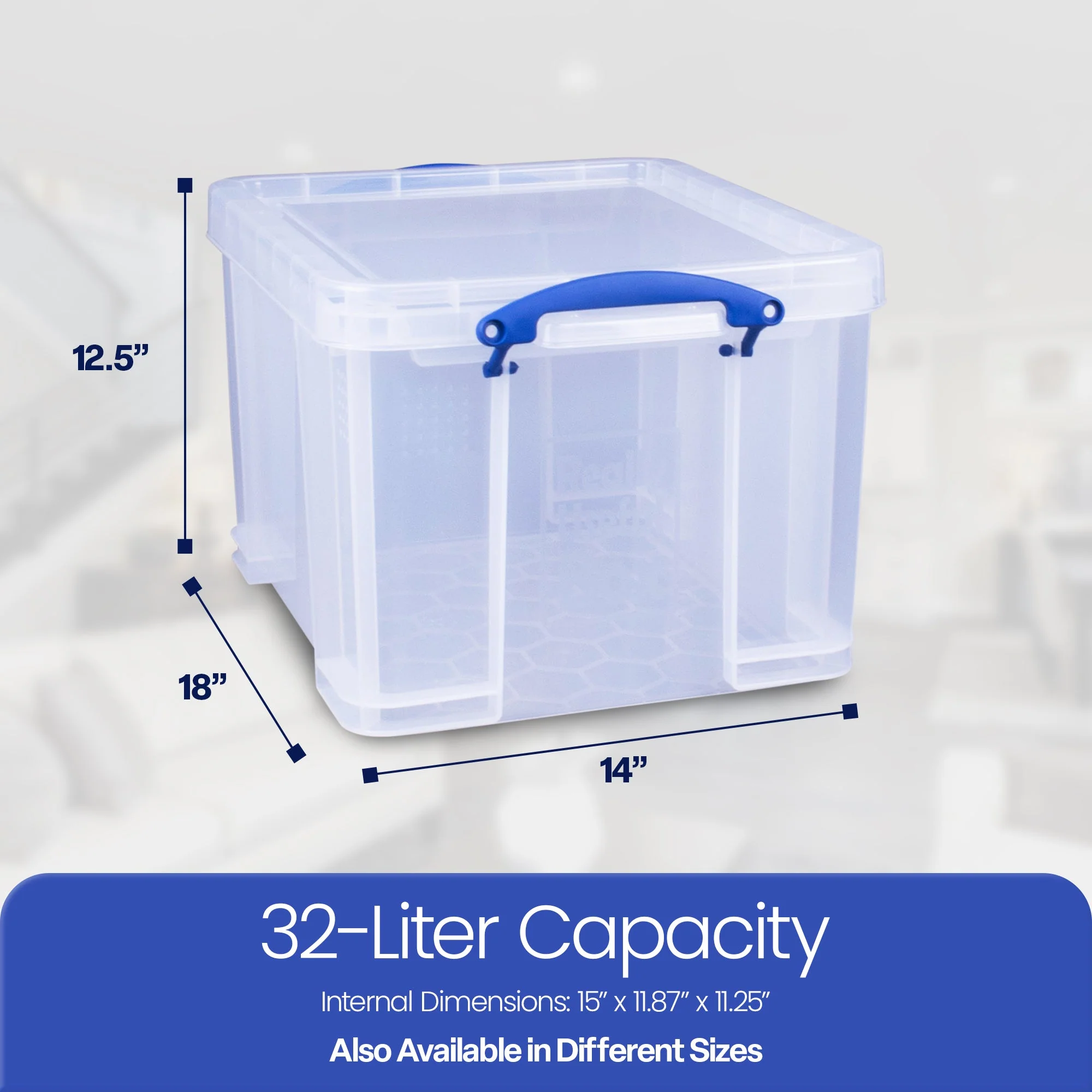 Really Useful Box 32 Liter Storage Container w/Snap Lock Handles, 6 Pack, Clear - Image 3