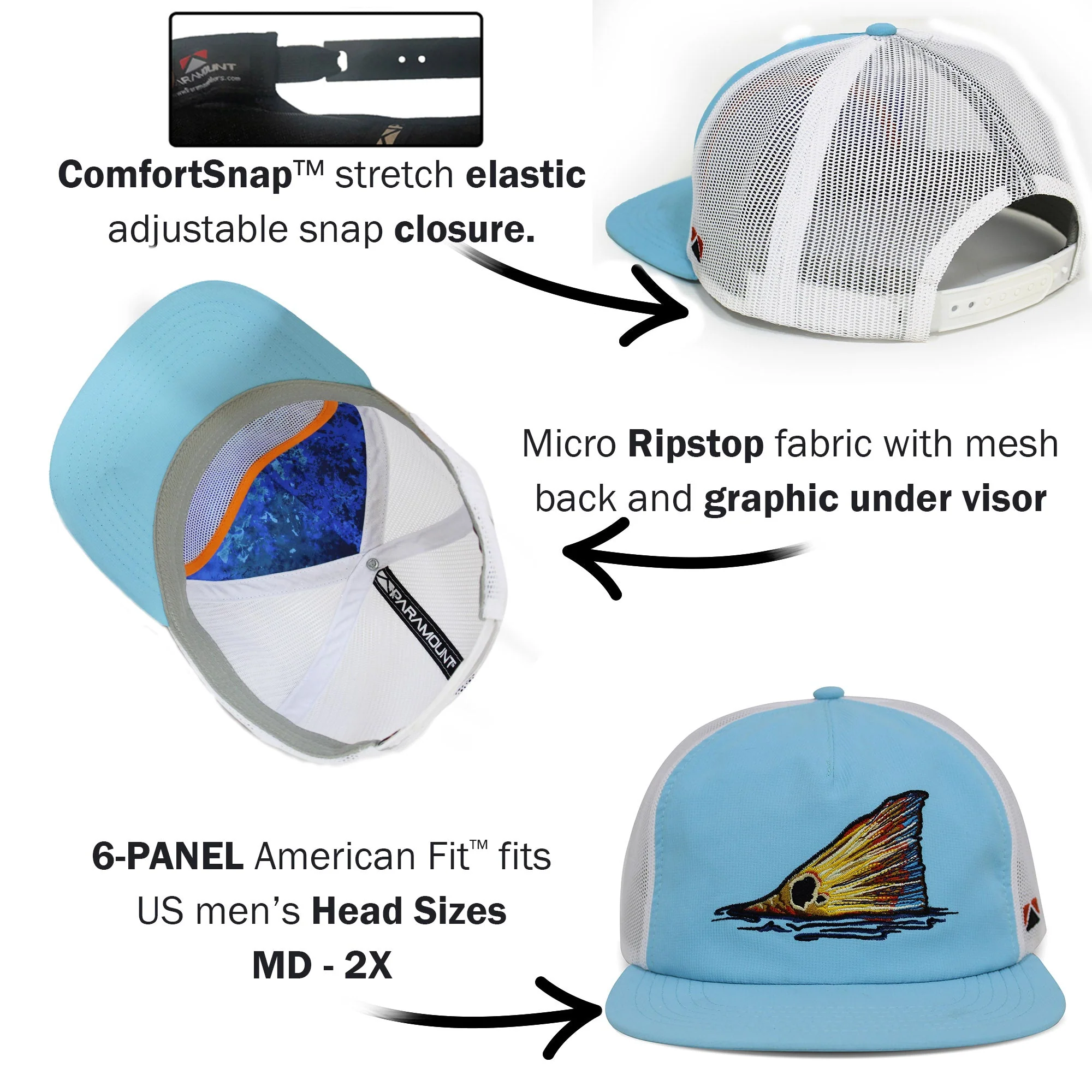 Redfish Tail Mesh Back Performance Hat - Image 10