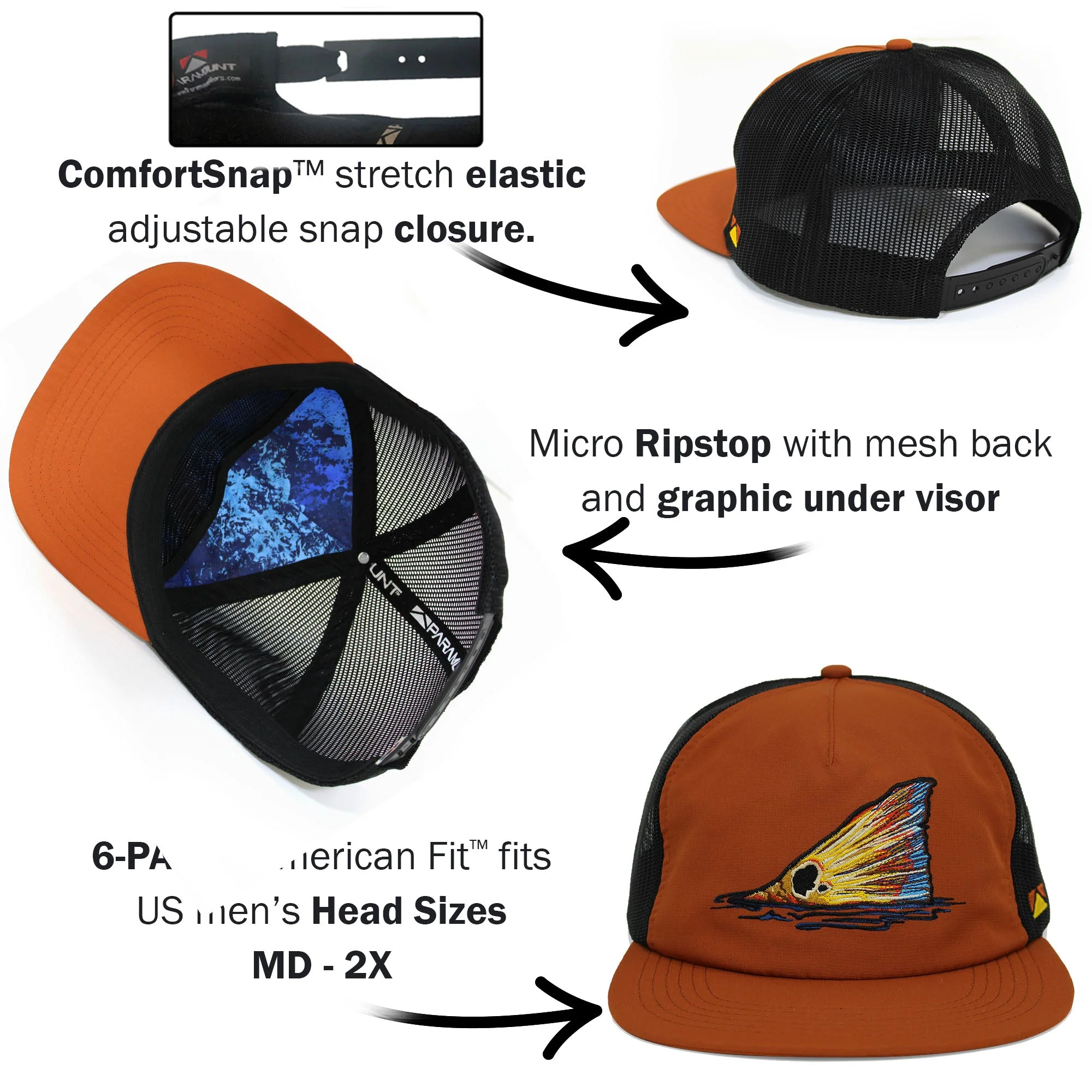 Redfish Tail Mesh Back Performance Hat - Image 6