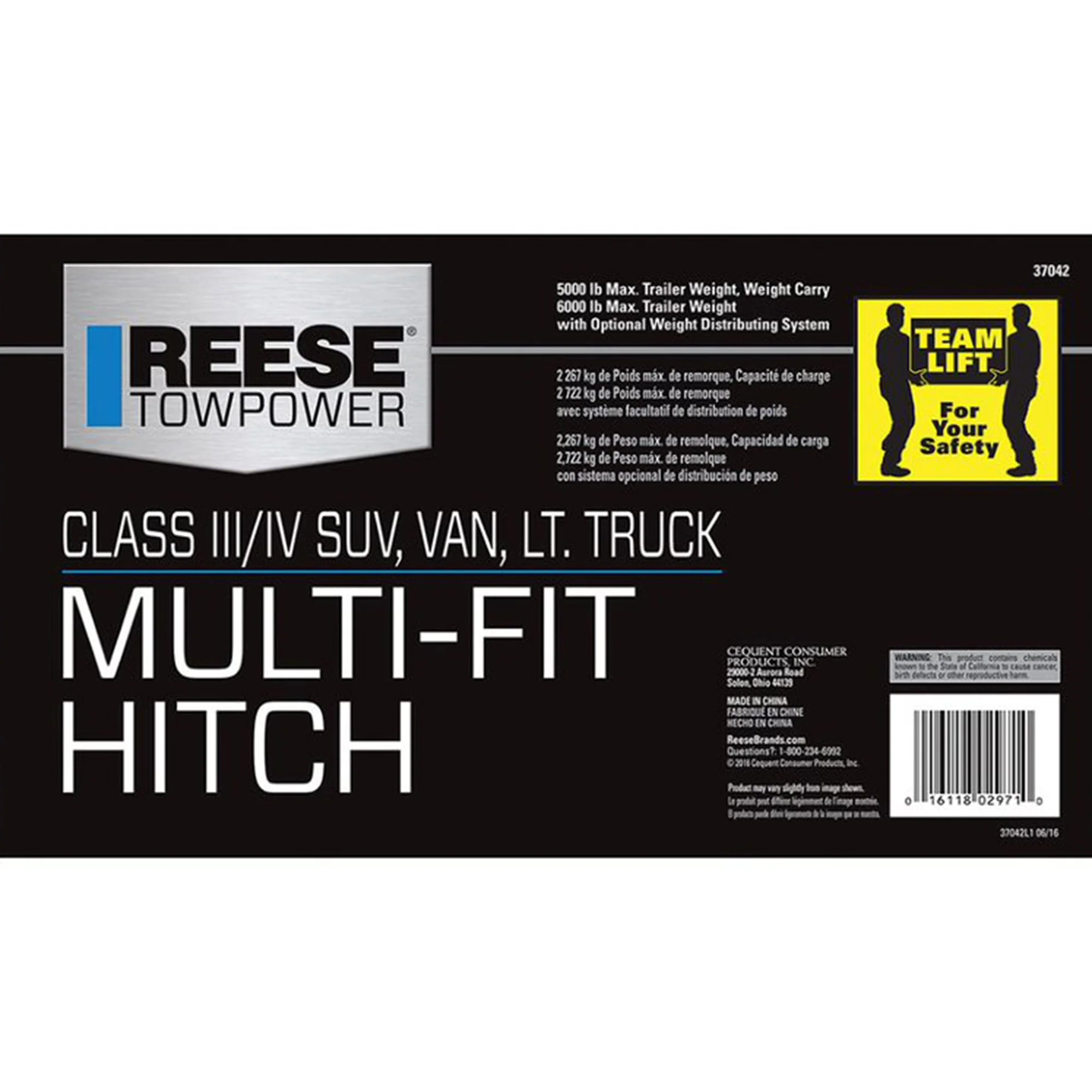 Reese Towpower 37042 Class III Max Frame Trailer Tow Hitch w/ 2 In Receiver Tube - Image 8