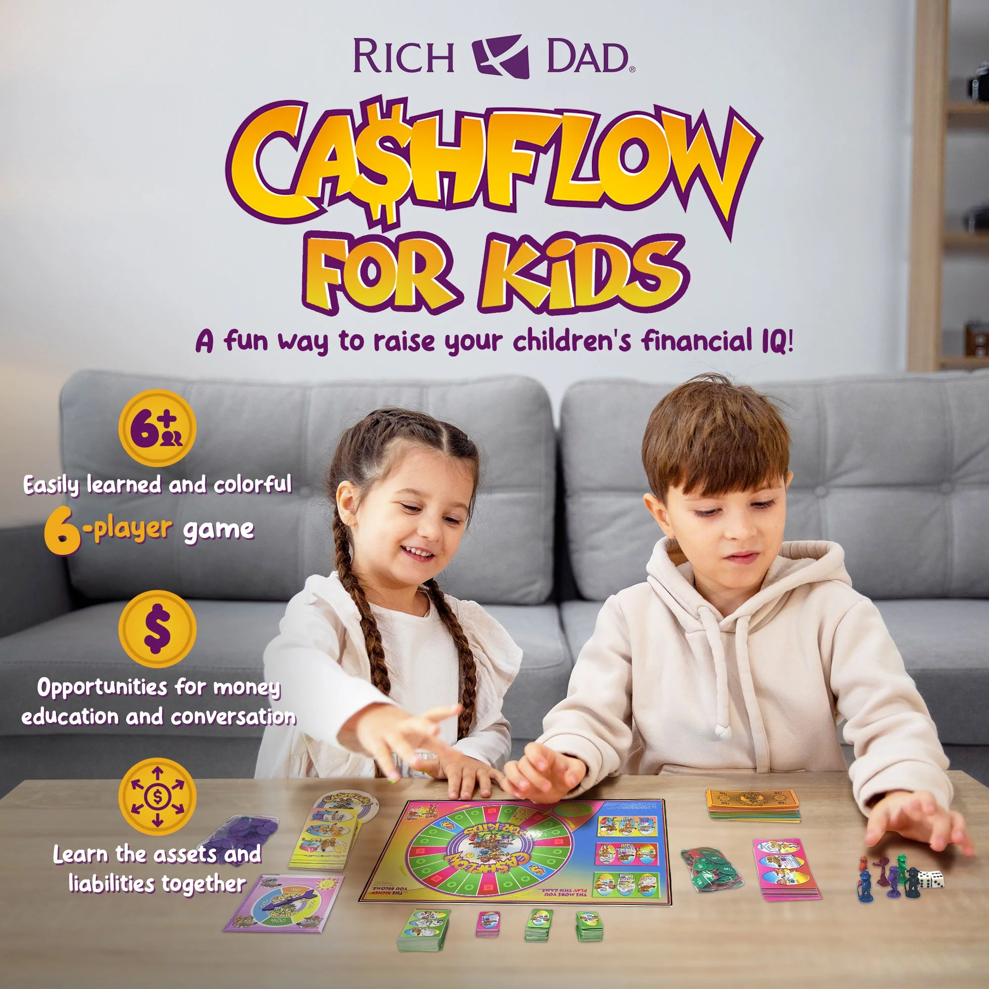 Rich Dad CASHFLOW for Kids, Educational Board Game for Ages 6 and UP - Image 2