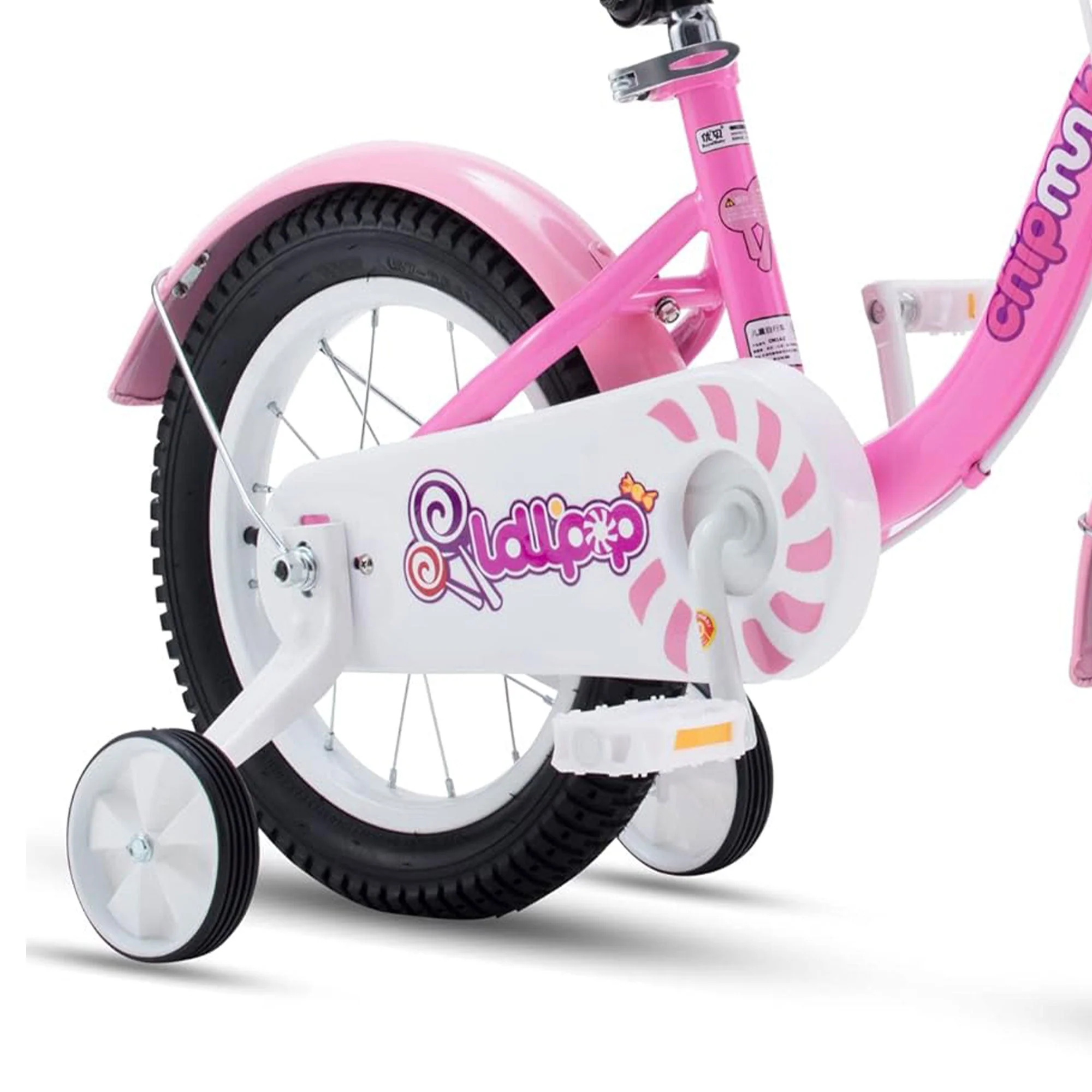 RoyalBaby Chipmunk 16" Kids Bicycle w/ Basket, Training Wheels & Kickstand, Pink - Image 9