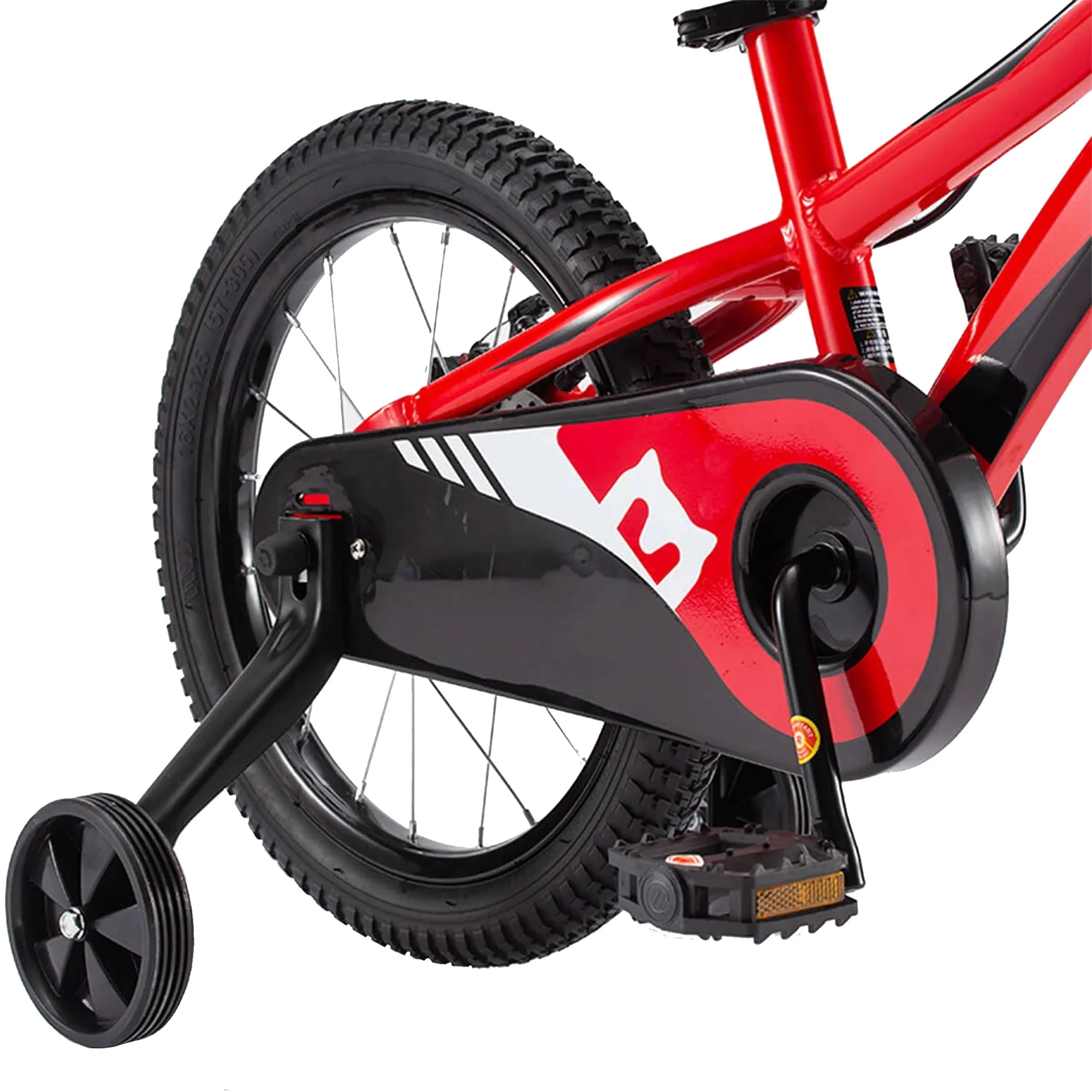 RoyalBaby Chipmunk Explorer 16" Kids Bike w/Training Wheels & Kickstand, Red - Image 5