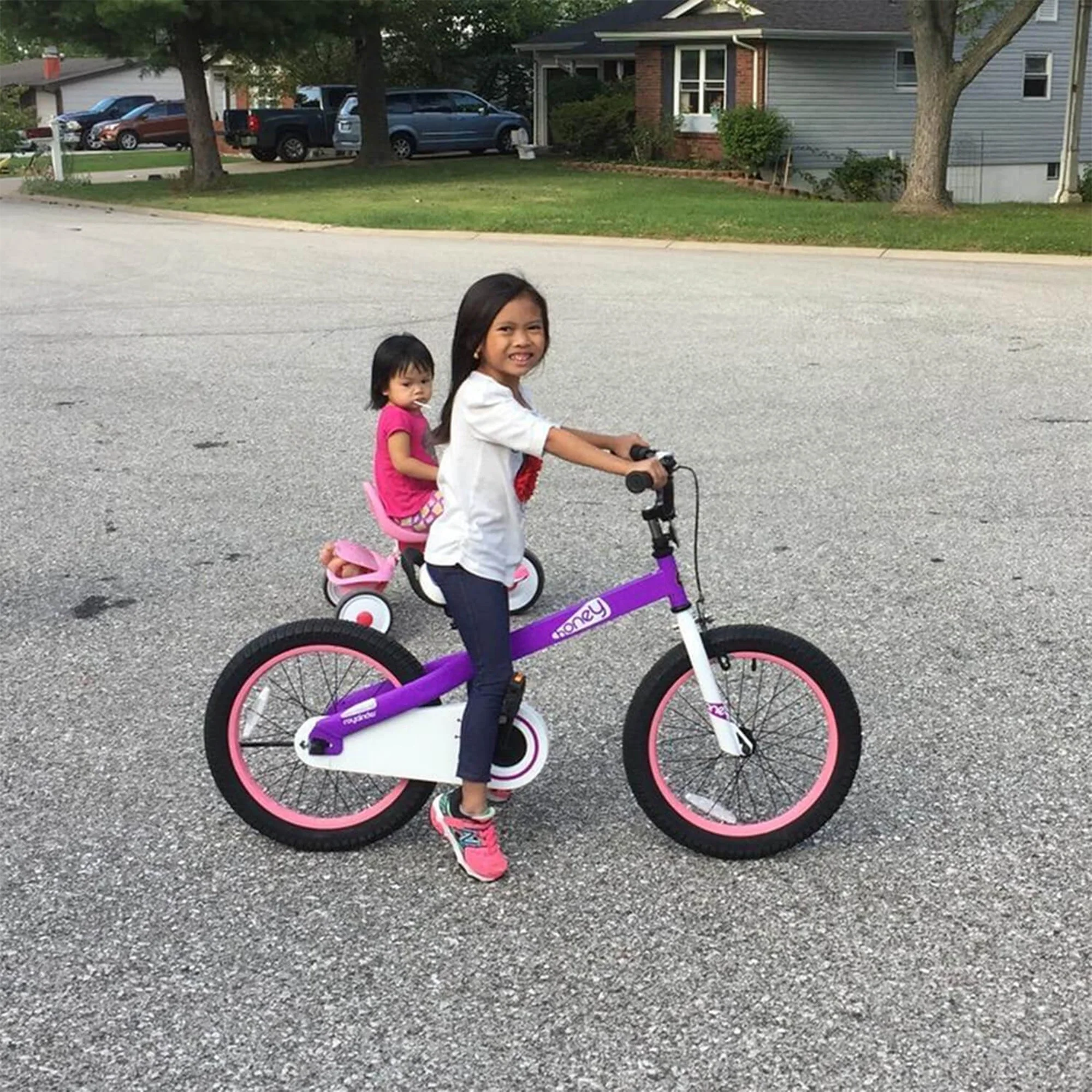 RoyalBaby Cubetube Honey 18 Inch Kids Bicycle w/Kickstand & Reflectors, Purple - Image 8