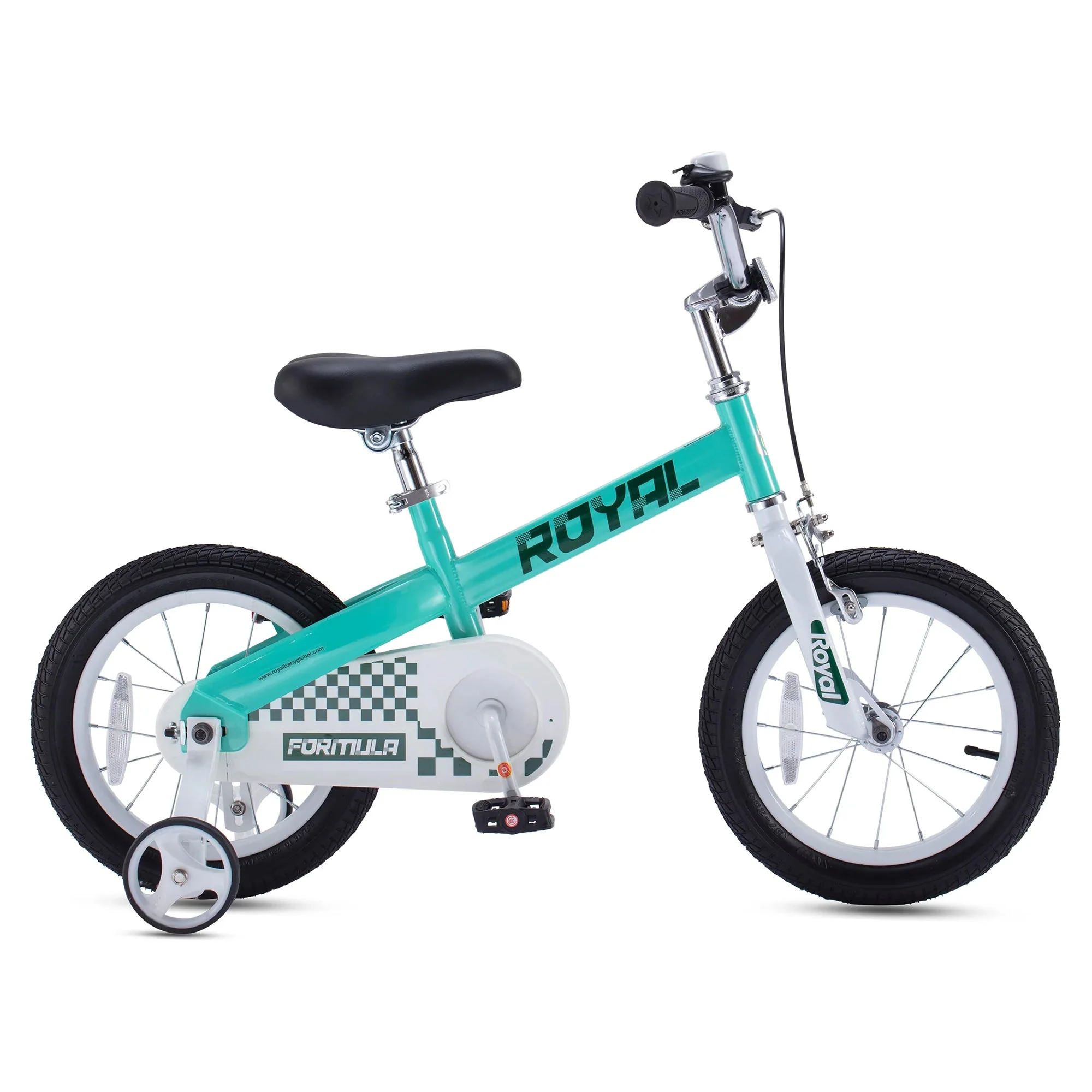 RoyalBaby Formula 14 Inch Kids Bike with Training Wheels & Coaster Brake, Green - Image 2