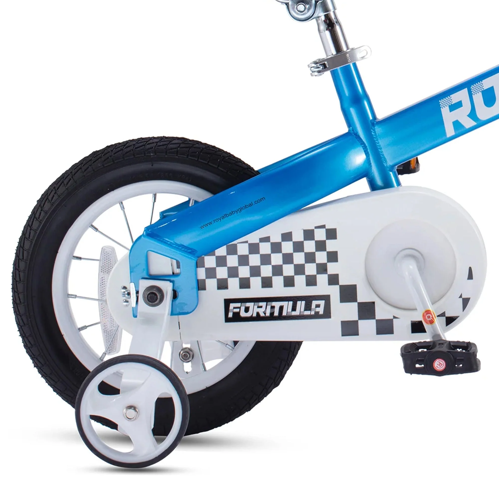 RoyalBaby Formula 16 Inch Kids Bike with Kickstand and Training Wheels, Blue - Image 3