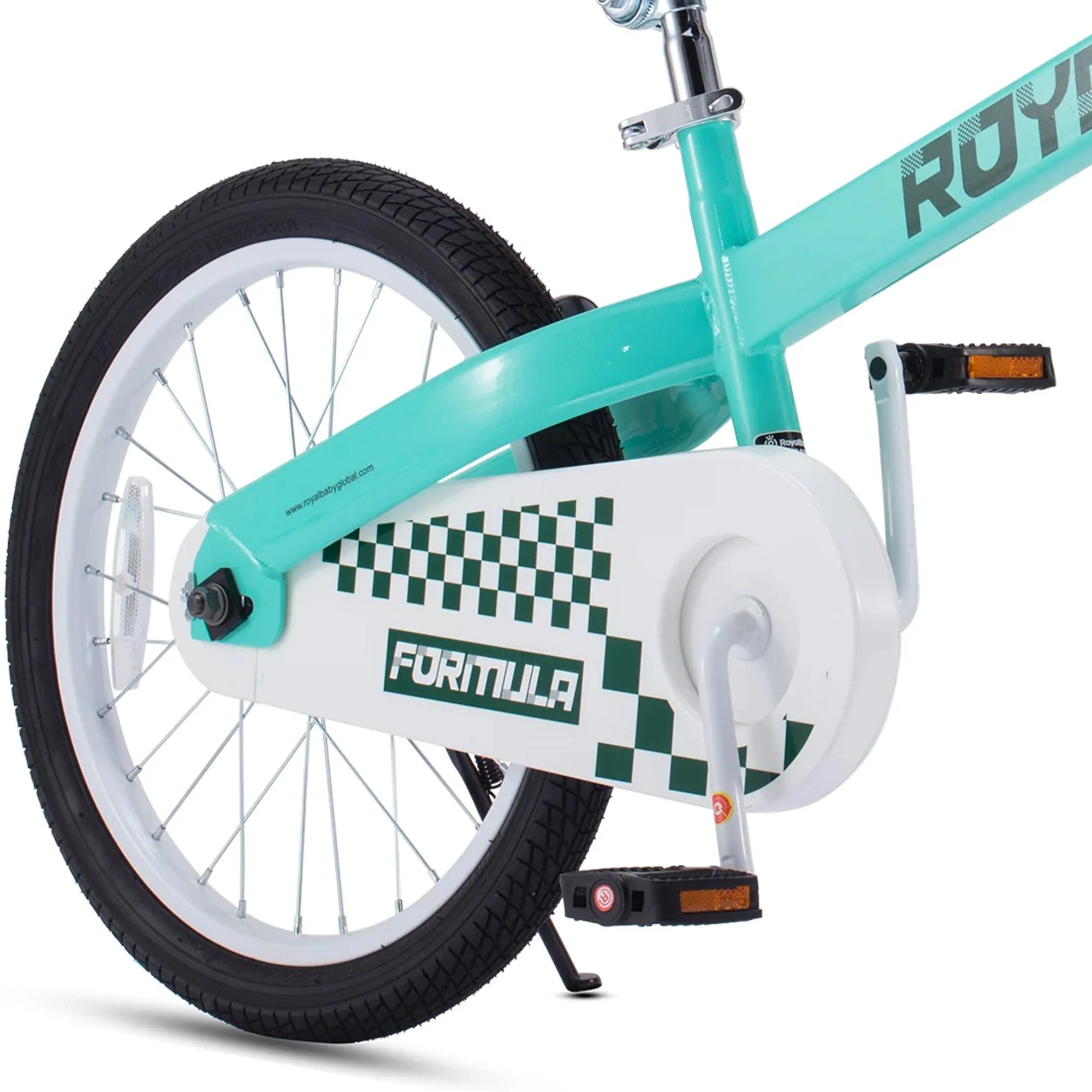 RoyalBaby Formula 18 Inch Kids Bike with Kickstand and Coaster Brake, Green - Image 4