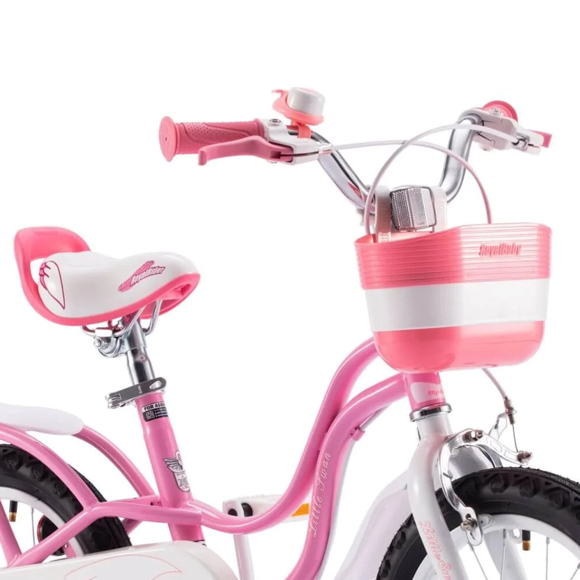 RoyalBaby Little Swan 14" Carbon Steel Kids Bicycle with Dual Hand Brakes, Pink - Image 4