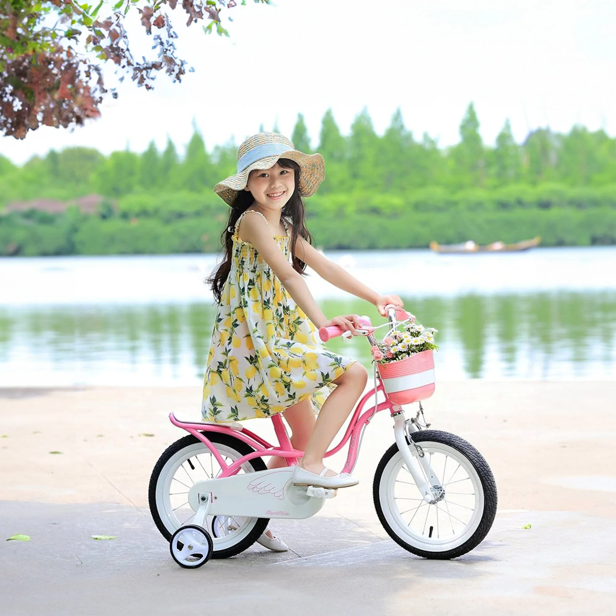 RoyalBaby Little Swan 16" Carbon Steel Kids Bicycle with Dual Hand Brakes, Pink - Image 7