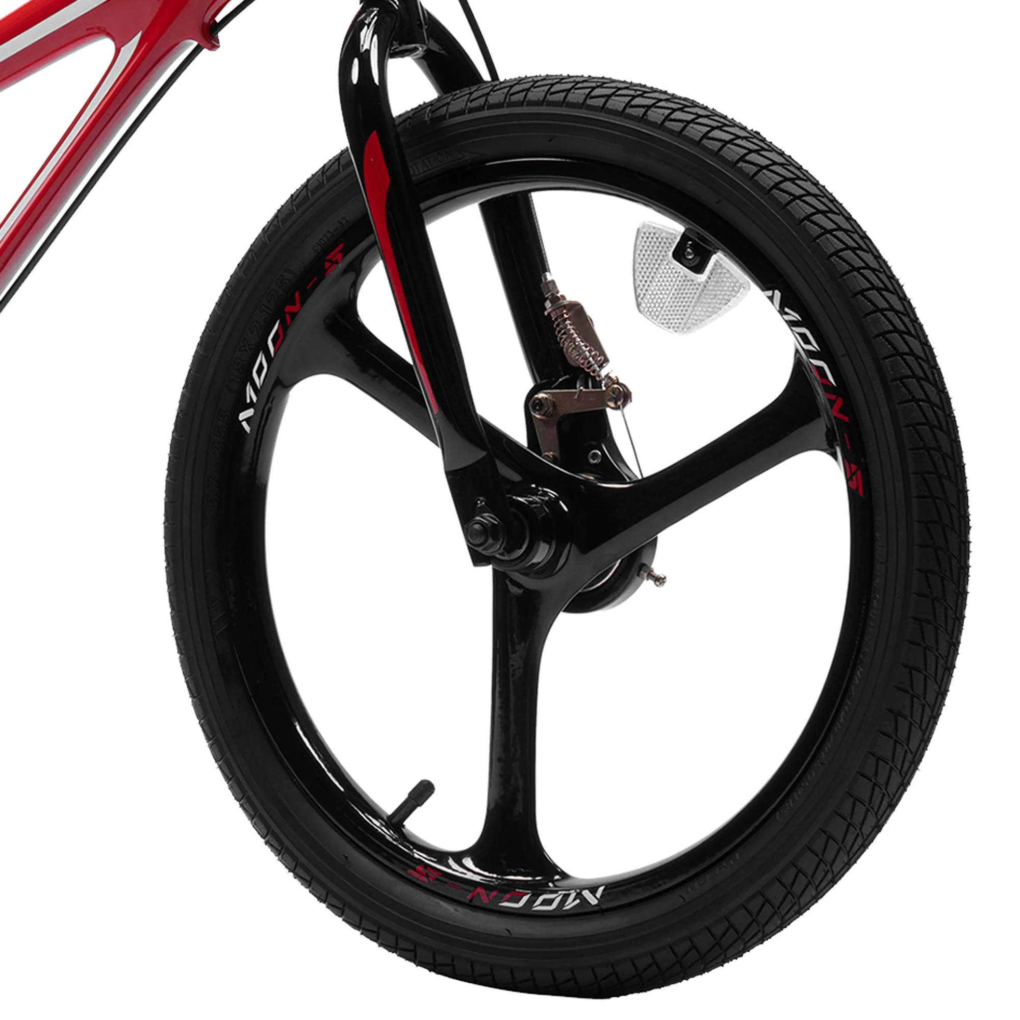 RoyalBaby Moon-5 18" Magnesium Kids Bicycle w/Dual Hand Brakes & Kickstand, Red - Image 5