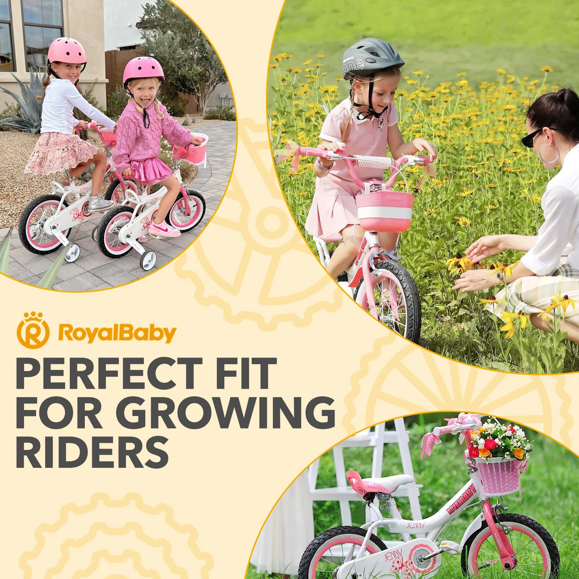 RoyalBaby Princess Girl Kid Outdoor Bicycle 18" with Kickstand, Jenny/White Pink - Image 10