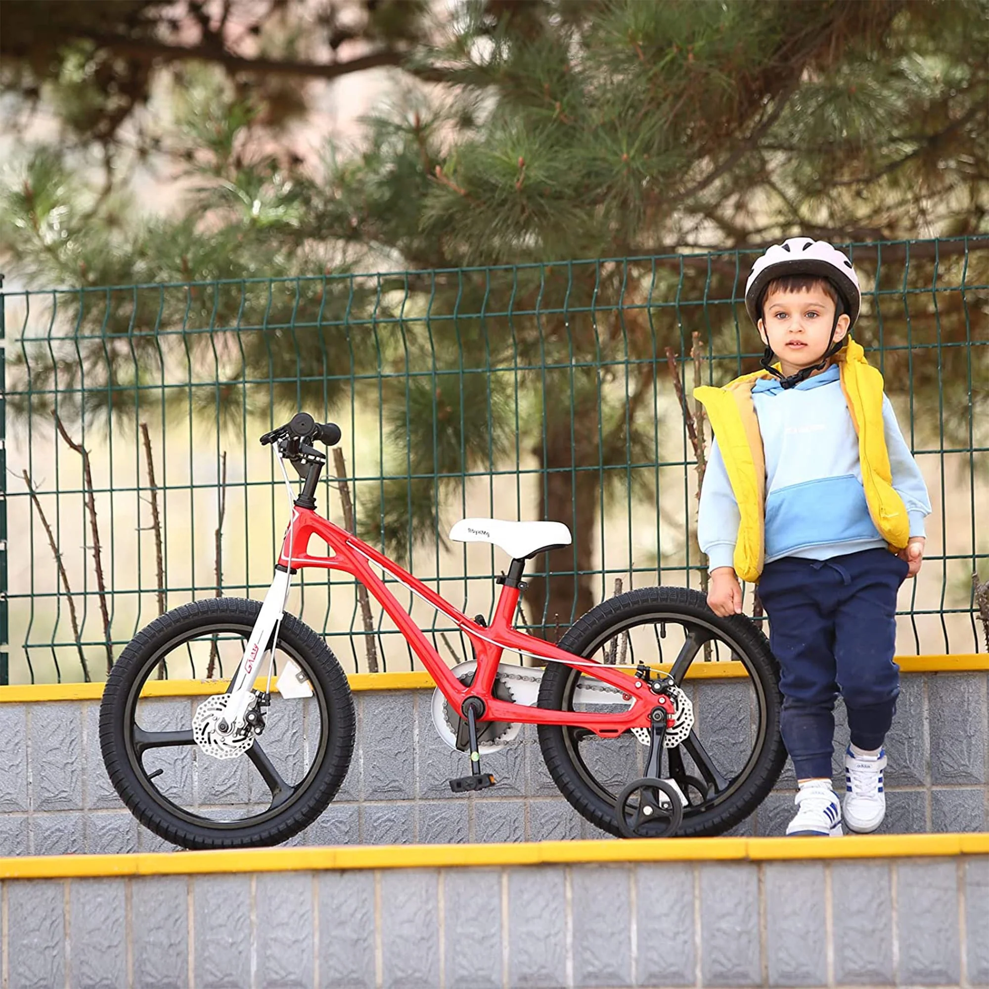 RoyalBaby RoyalMg Galaxy Fleet 14 Inch Kids Bicycle with Training Wheels, Red - Image 11