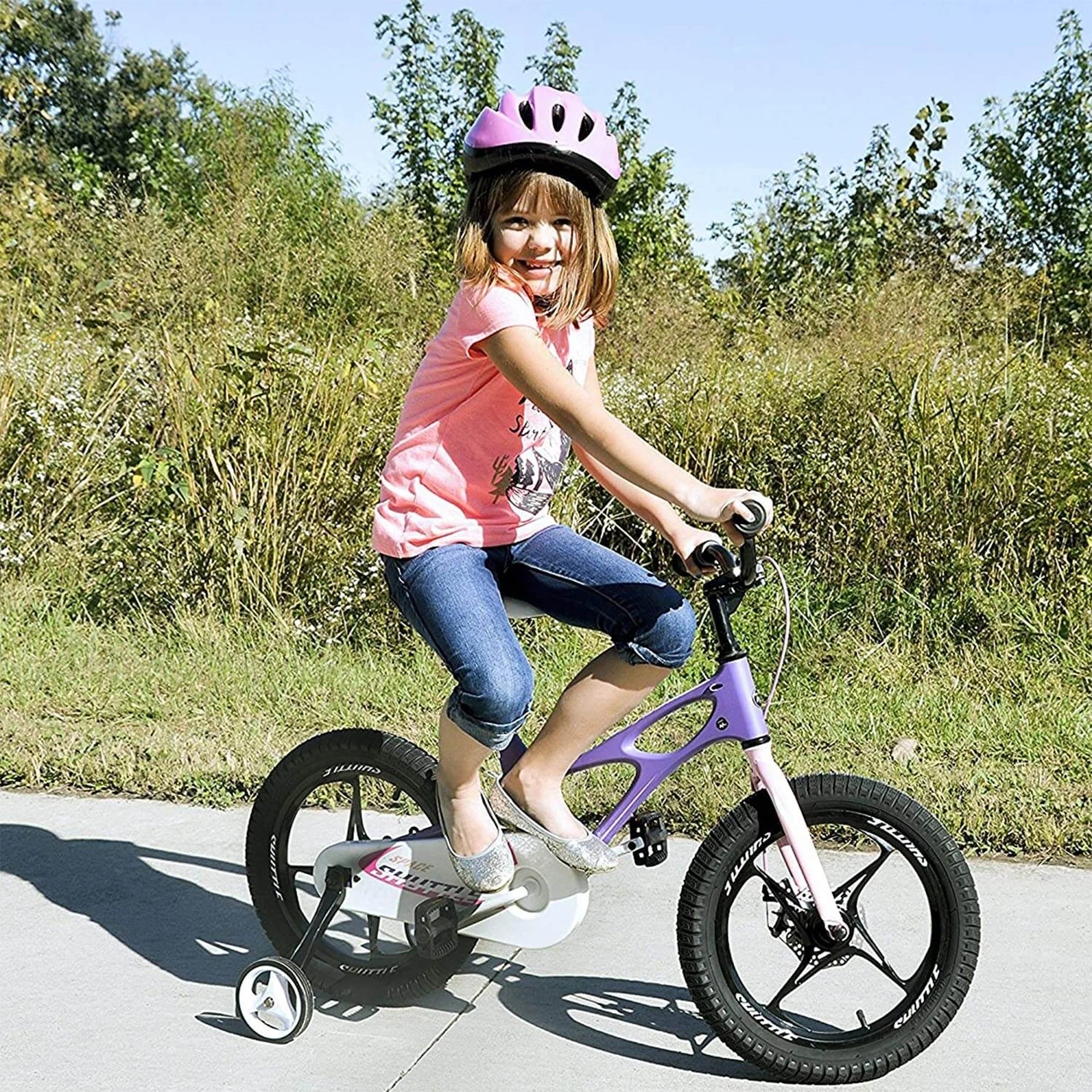 RoyalBaby Space Shuttle 16" Magnesium Alloy Kids Bicycle w/2 Disc Brakes, Purple - Image 7
